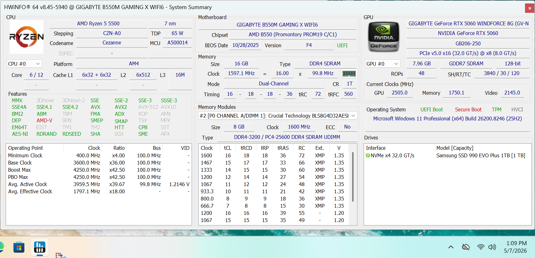 Lian Li A3 mATX Build | Ryzen 5 5500 | Gigabyte 5060 | 16GB DDR4 | 1 TB NVME