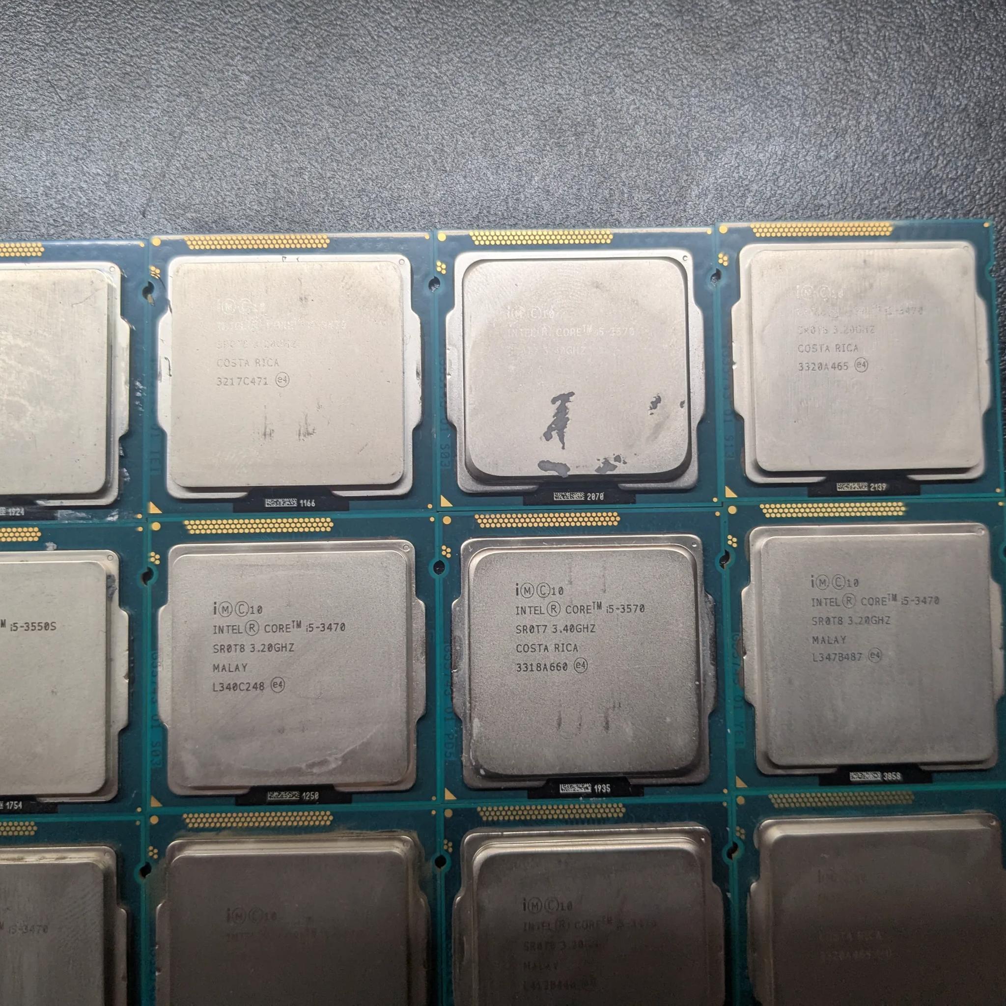 Lot of 27, mixed 1155 i5 Quad core CPUs, 4x 2400, 1x 3550S, 20x 3470, 2x 3570