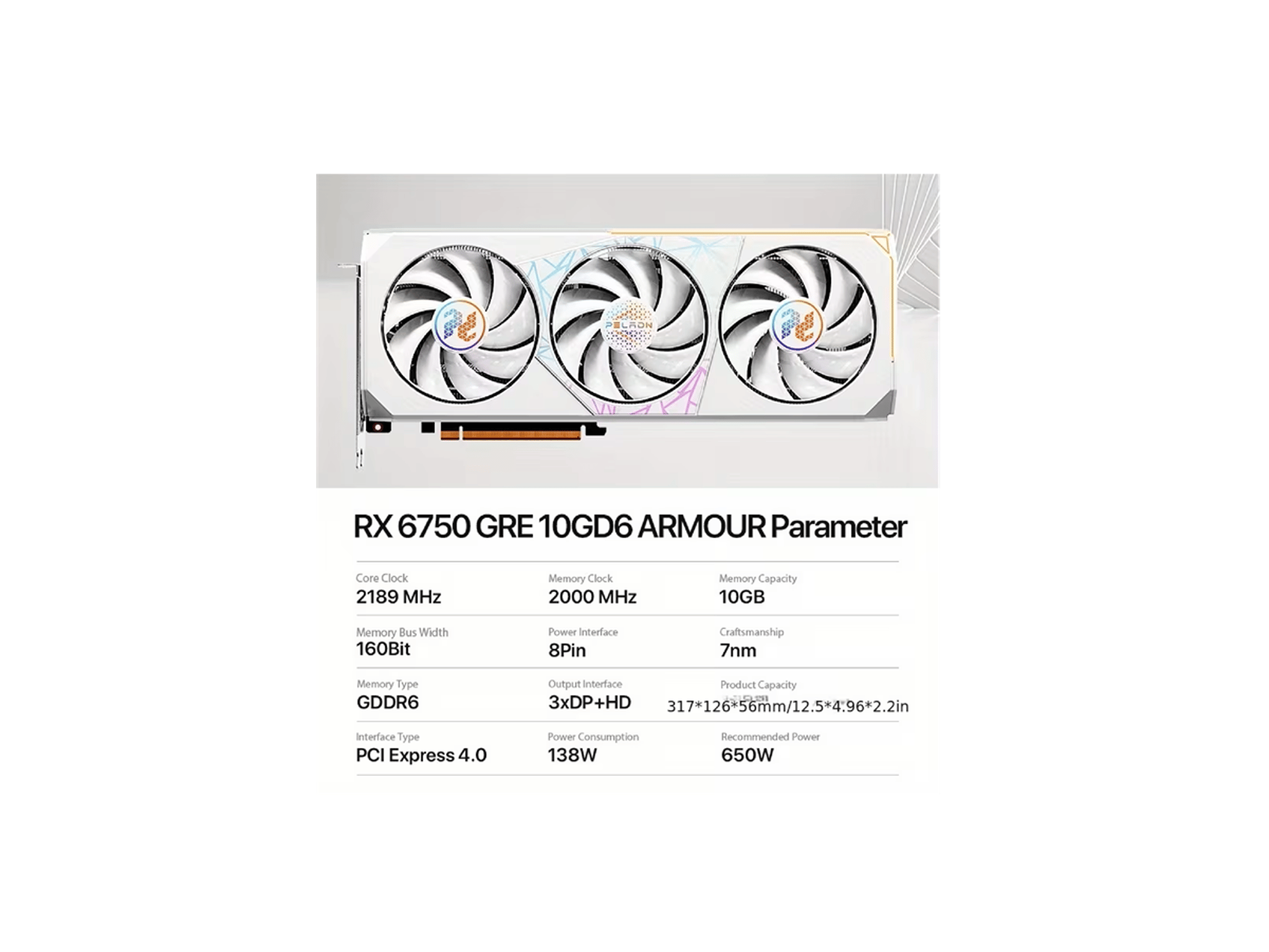 PELADN AMD Radeon RX 6750 GRE 10GB GDDR6 Graphics Card - Brand New