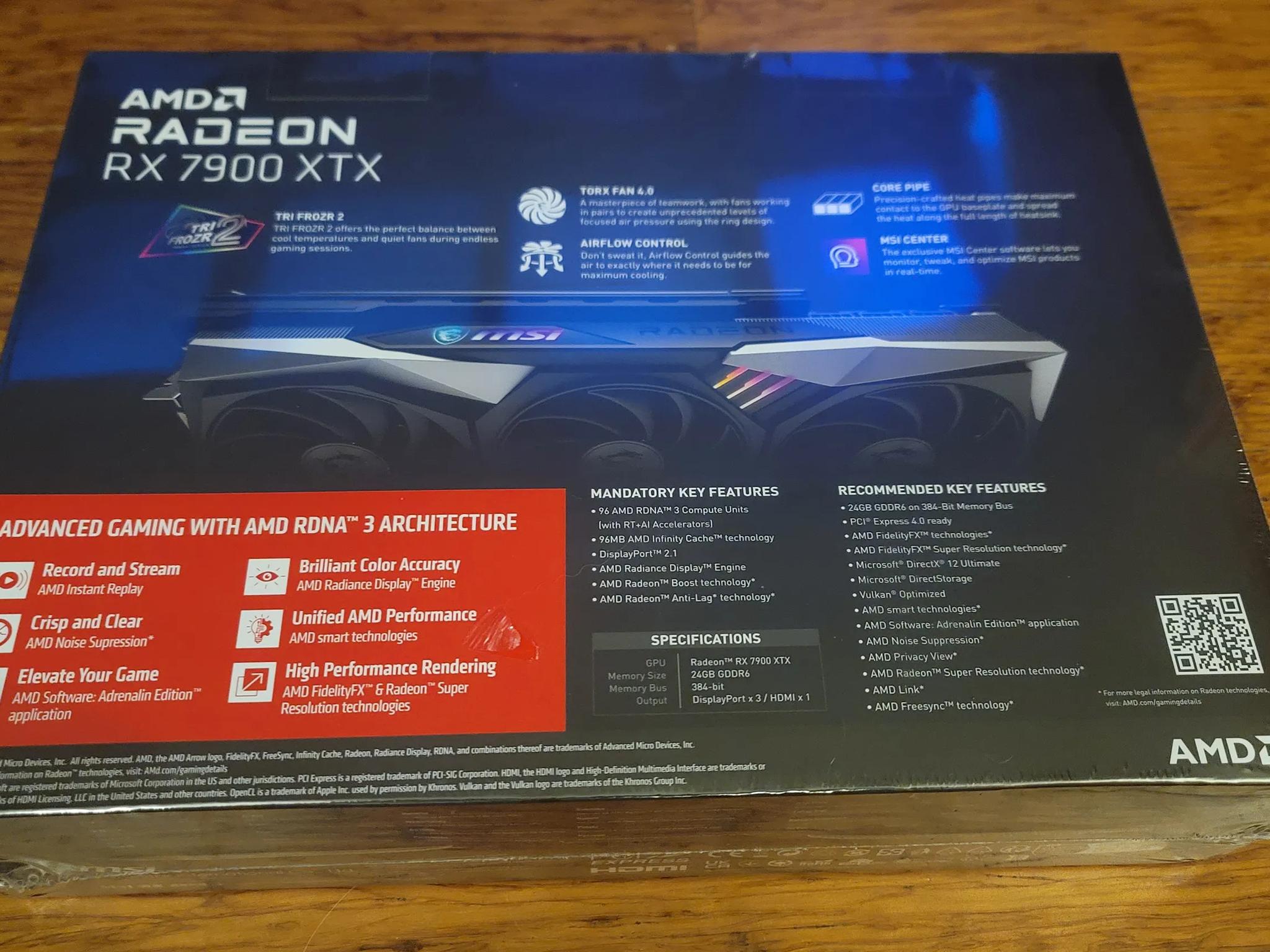 MSI GAMING TRIO CLASSIC Radeon RX 7900 XTX 24 GB Video Card GPU