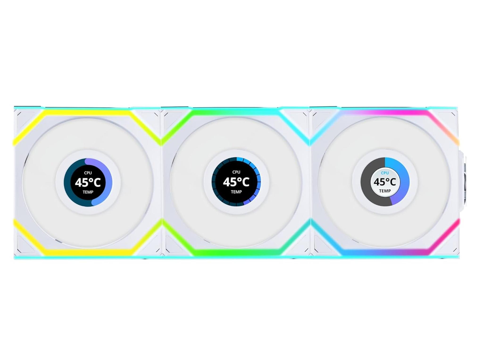 5 Lian Li LCD Screen Fans 3 Lian Li Non LCD Infinity Fans