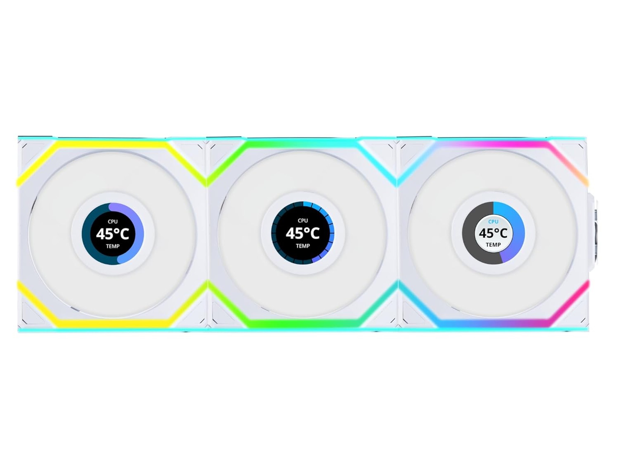5 Lian Li LCD Screen Fans 3 Lian Li Non LCD Infinity Fans