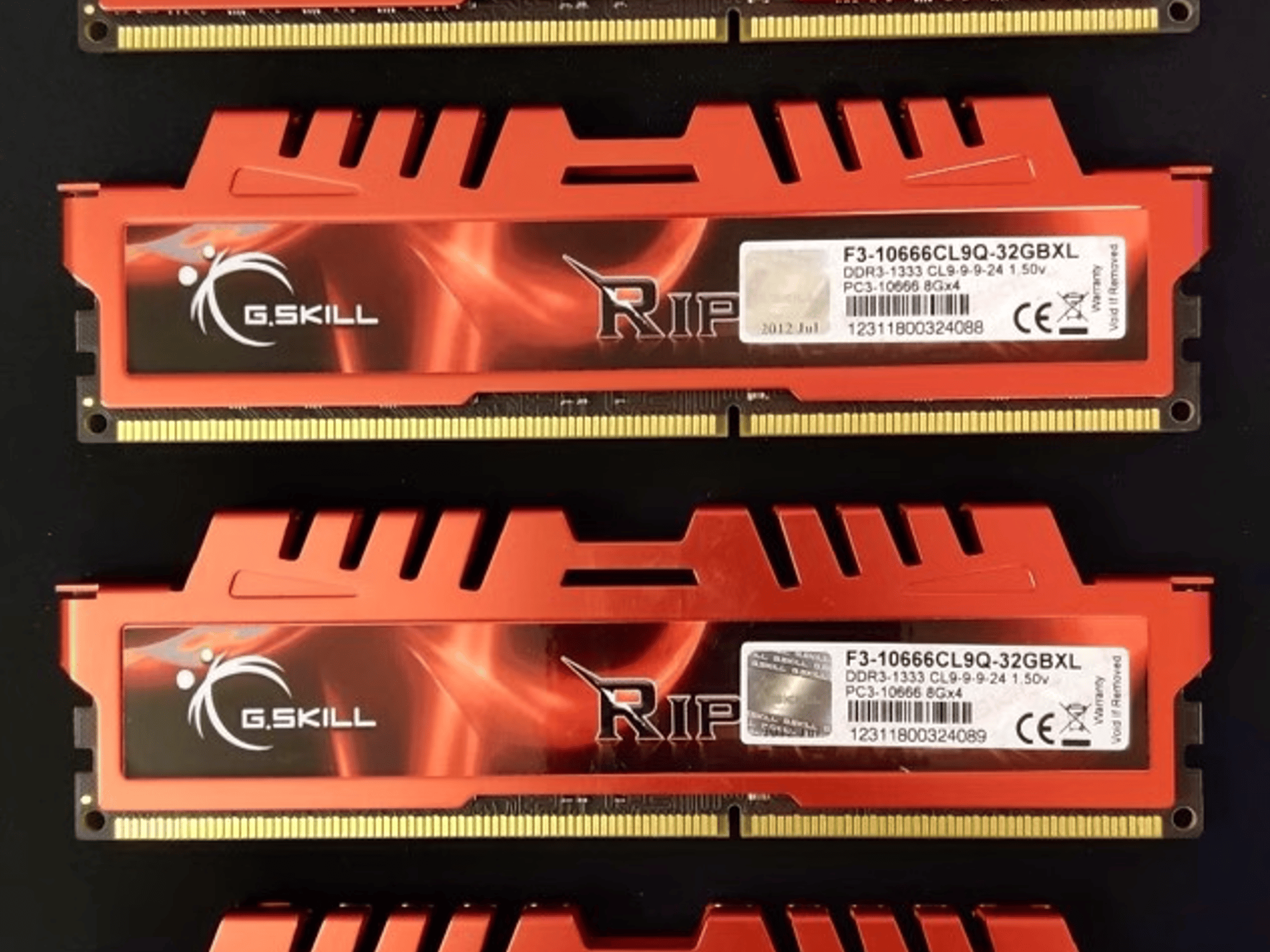 G.Skill RipJawsX 32GB(4x8GB) DDR3 1333MHz CL9 RAM