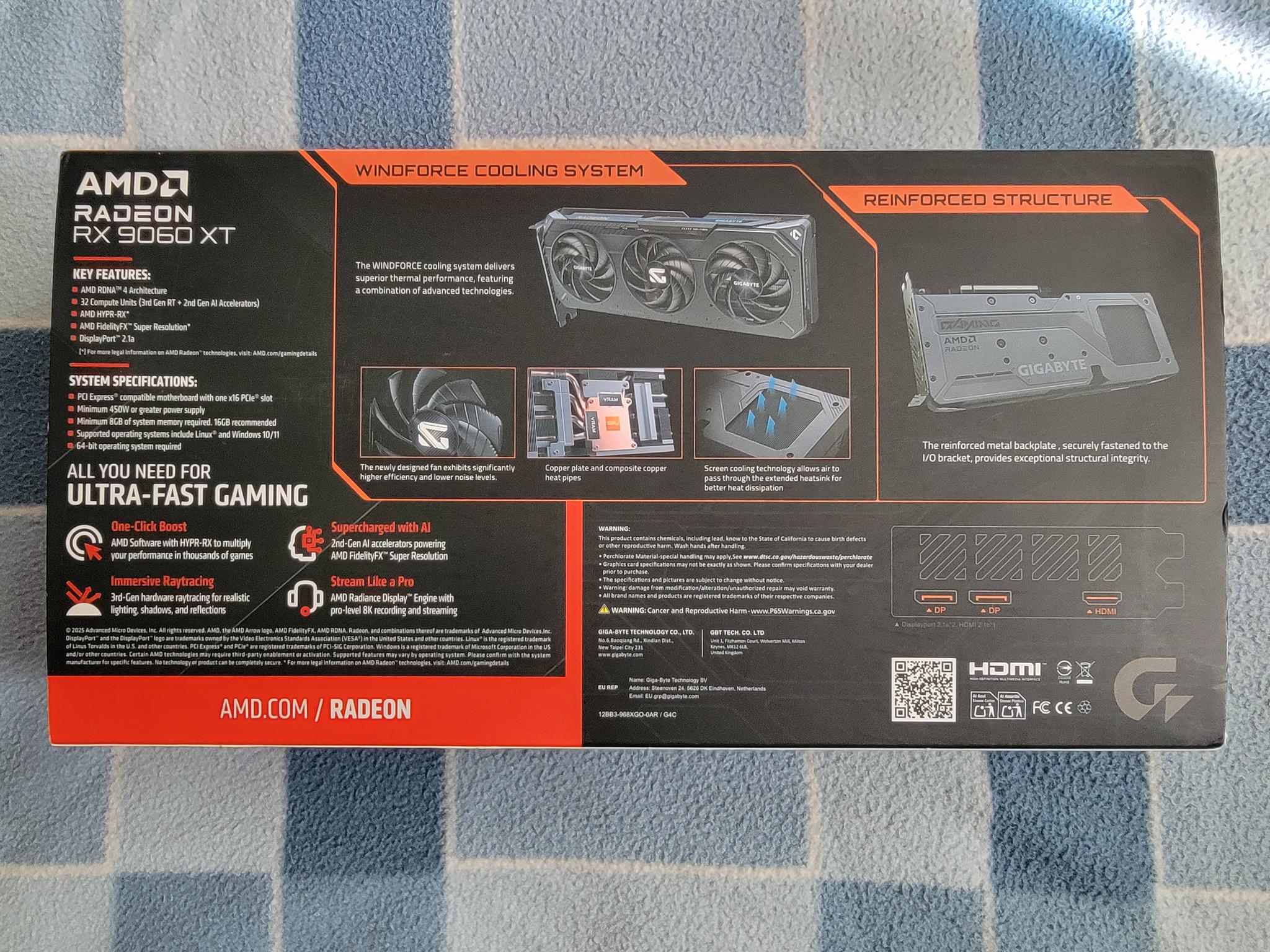Gigabyte Radeon™ RX 9060 XT GAMING OC 8G New - Open Box
