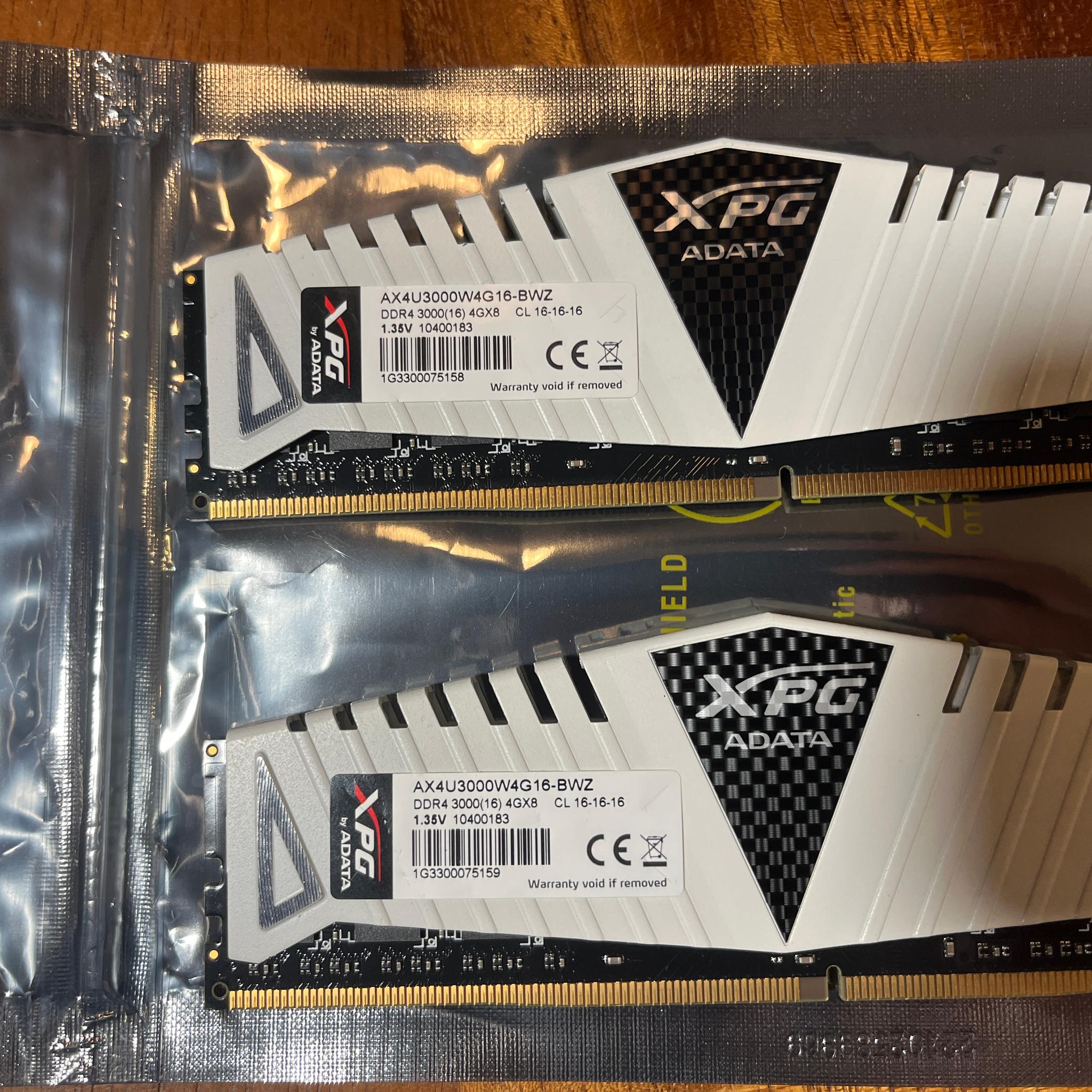 ADATA XPG 8GB (2x4GB) PC4-24000 DDR4 3000MHz Desktop Memory AX4U3000W4G16-BWZ