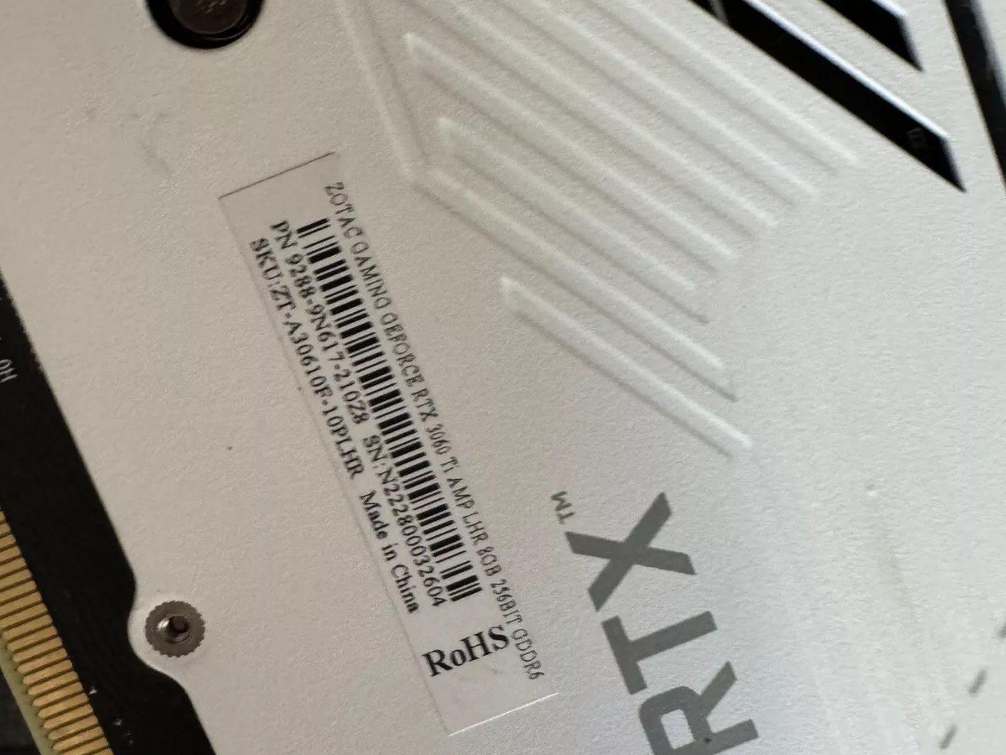 ZOTAC GAMING GeForce RTX 3060Ti AMP White Edition LHR 8GB GDDR6 Graphics Card (USED/GREAT/GPU ONLY)