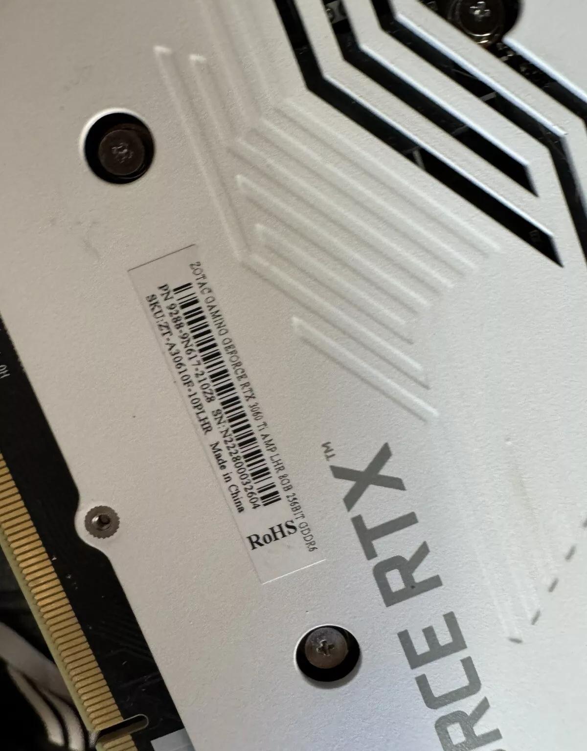 ZOTAC GAMING GeForce RTX 3060Ti AMP White Edition LHR 8GB GDDR6 Graphics Card (USED/GREAT/GPU ONLY)