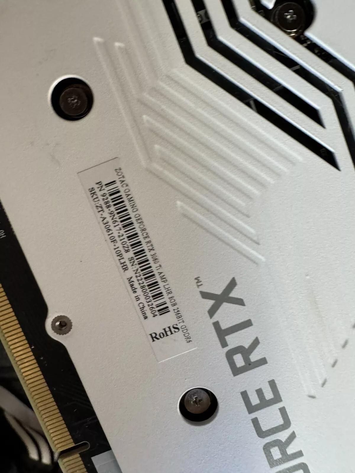 ZOTAC GAMING GeForce RTX 3060Ti AMP White Edition LHR 8GB GDDR6 Graphics Card (USED/GREAT/GPU ONLY)