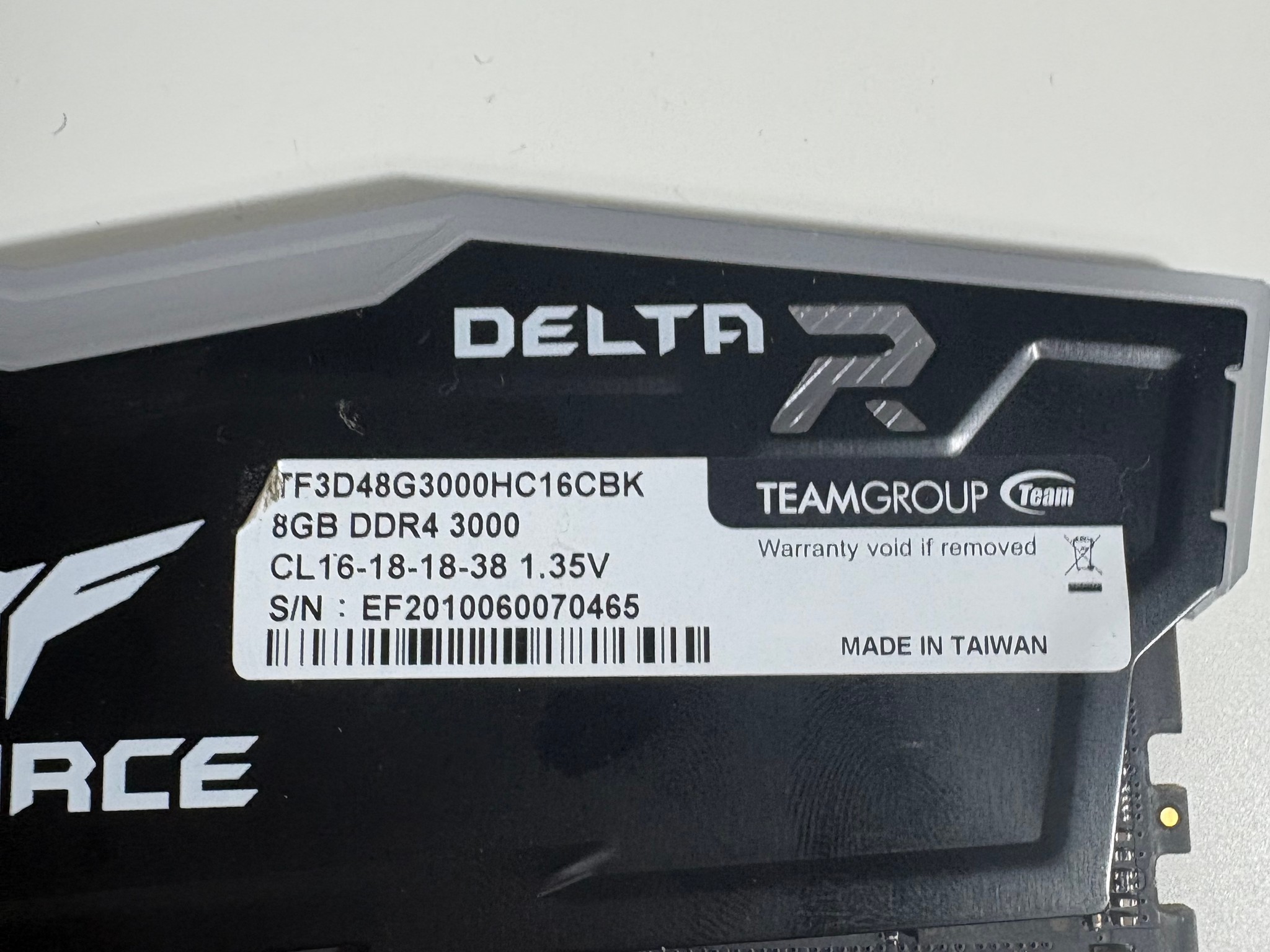 8GB TeamGroup T-Force 3000 Mhz RGB DDR4 Memory