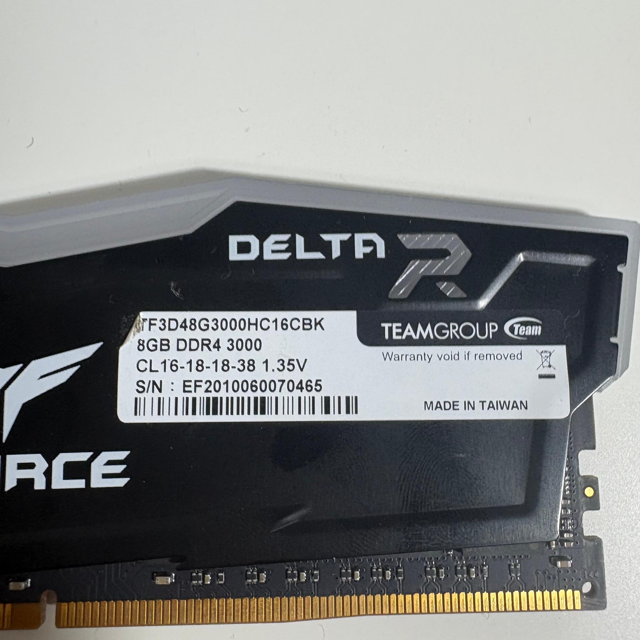 8GB TeamGroup T-Force 3000 Mhz RGB DDR4 Memory