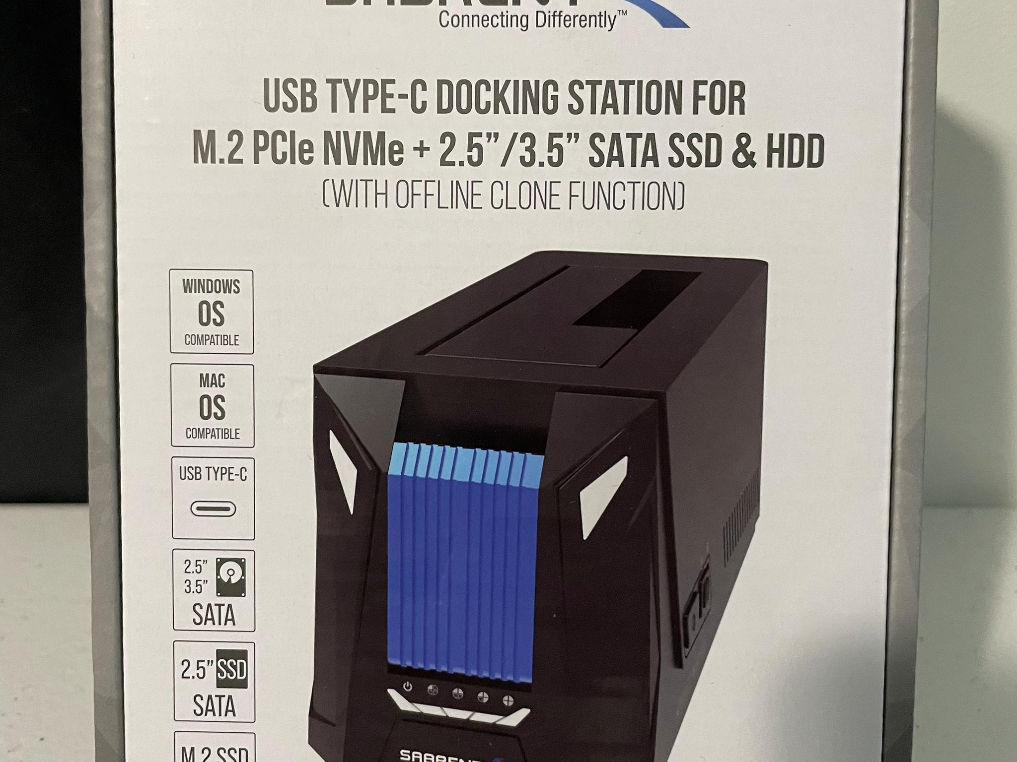 SABRENT(DS-UNHC) Docking Station: M.2 PCIe/NVMe & SATA 2.5/3.5-Inch SSD/HDD