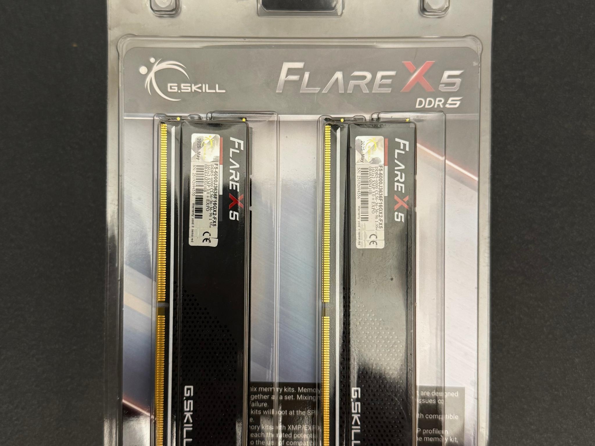 NEW 32GB 6000MHz G.Skill Flare X5 (2x16GB) DDR5 RAM