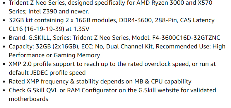 G.Skill Trident Z Neo Series 32GB (2 x 16GB) 