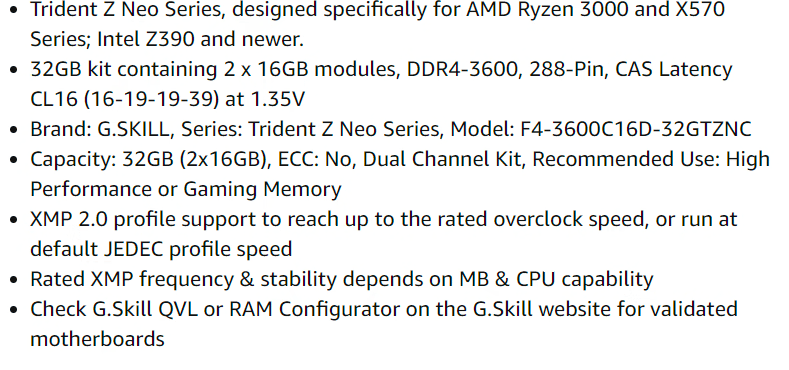 G.Skill Trident Z Neo Series 32GB (2 x 16GB) 
