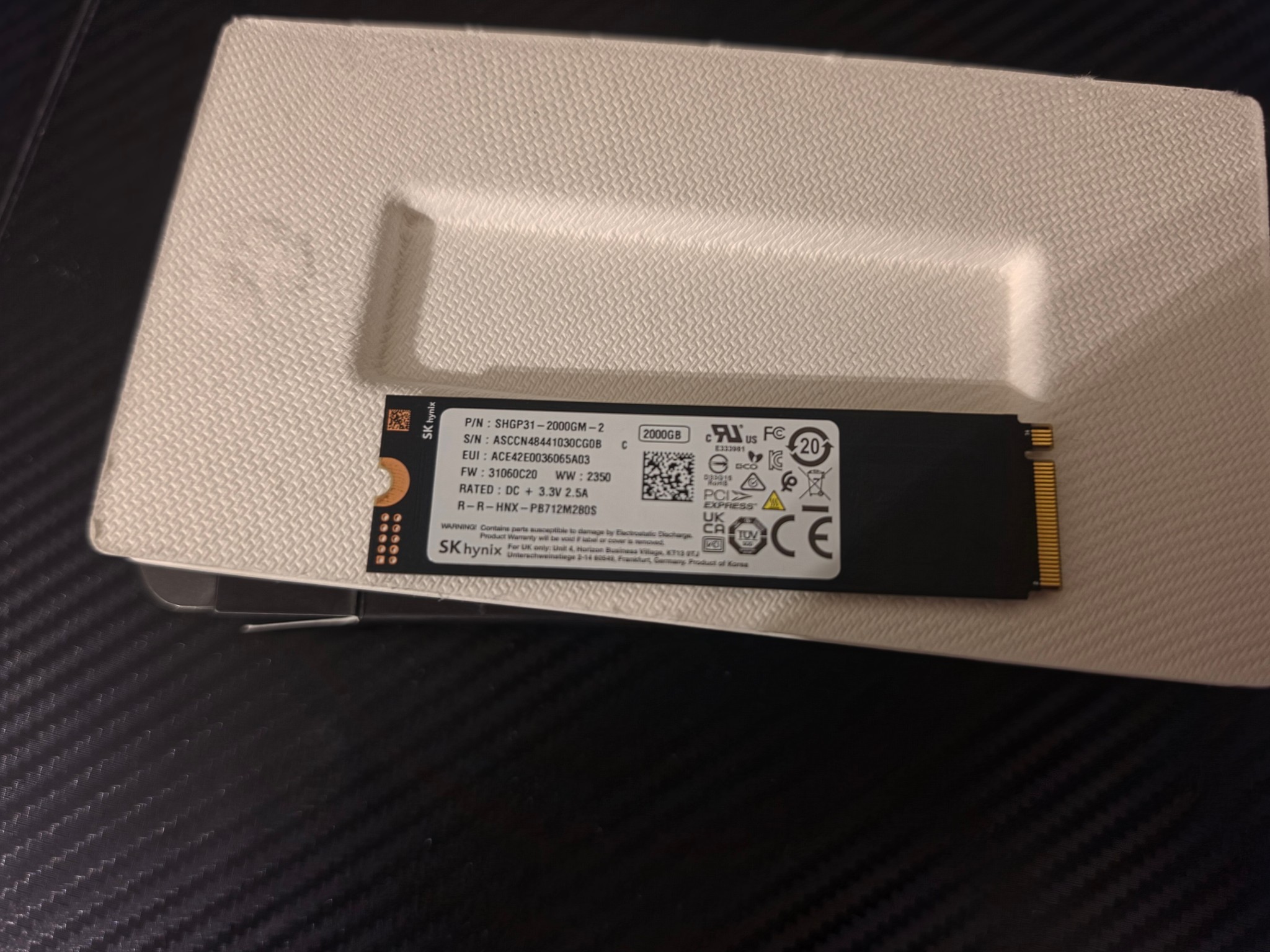SK hynix Gold P31 2TB NVMe M.2 SSD PCIe Gen3 Internal Solid State Drive
