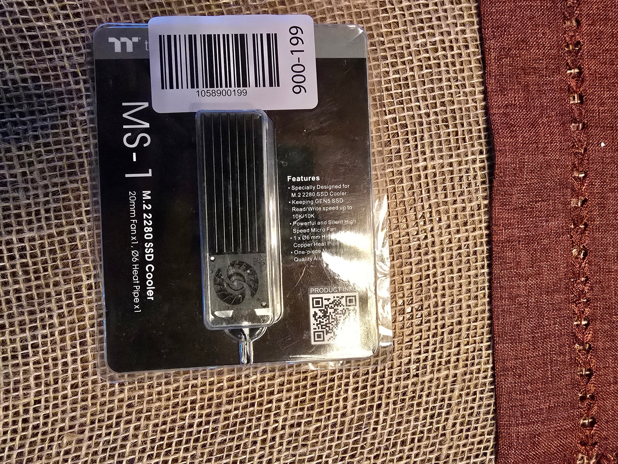 Thermaltake MS-1 2280 NVME Sata SSD M.2 Active Storage cooler POWERD FAN