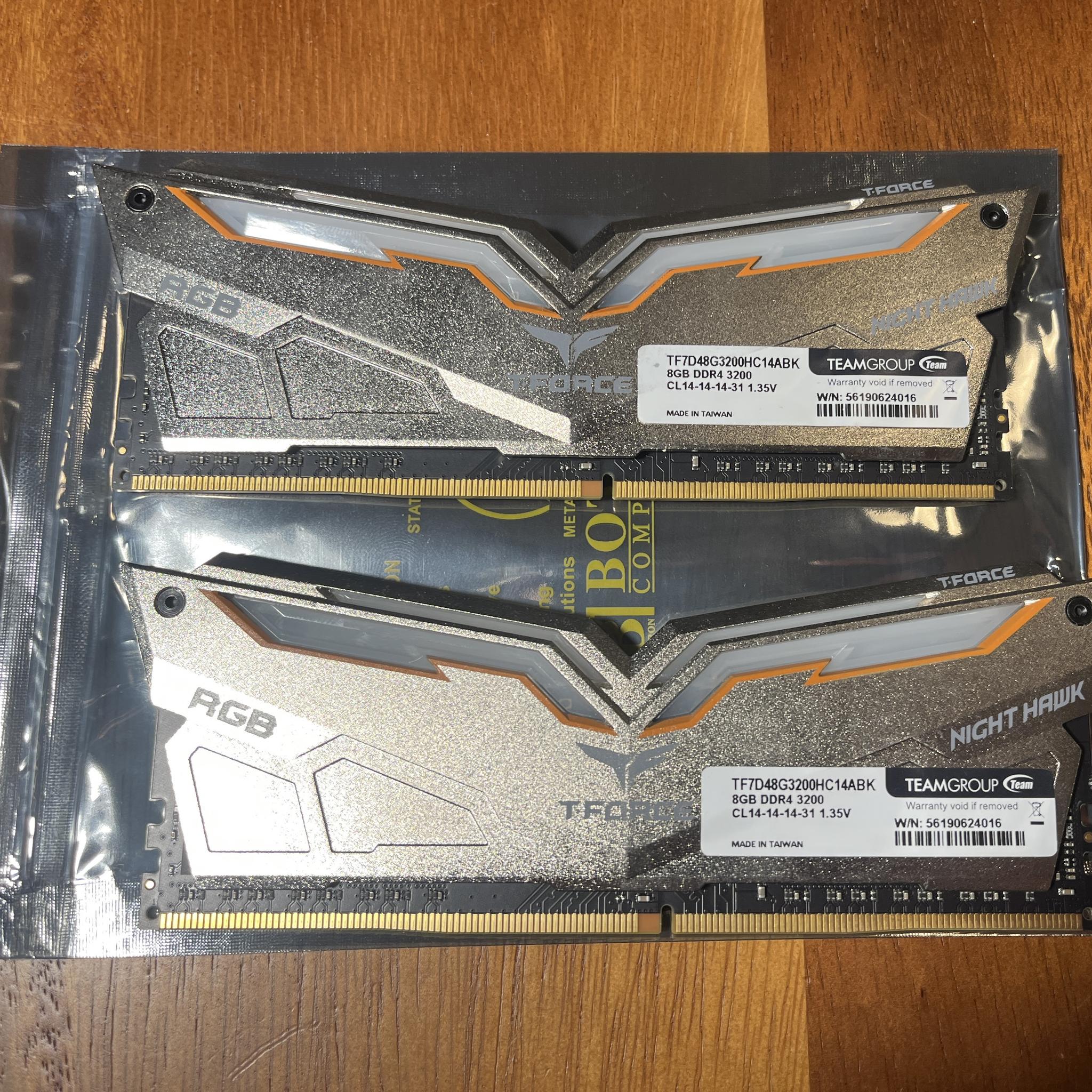 Team T-Force Night Hawk RGB Legend 16GB (2x8GB) RAM DDR4 3200MHz CL14 TF7D416G3200HC14ADC01