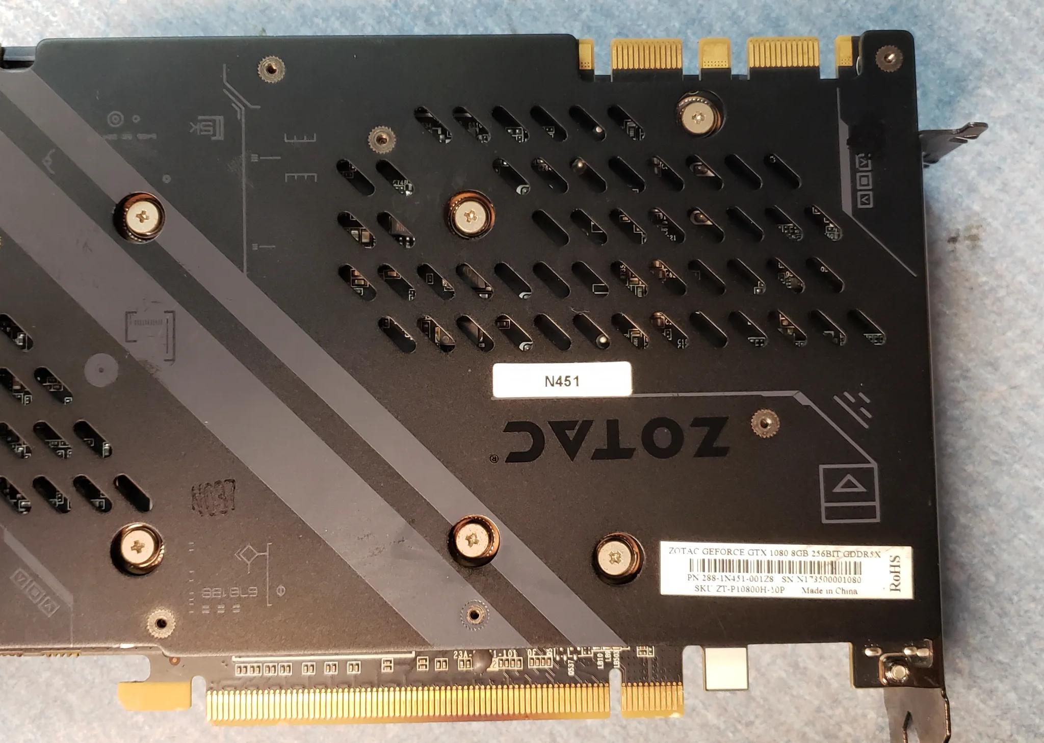 Zotac GTX 1080 mini graphics card.