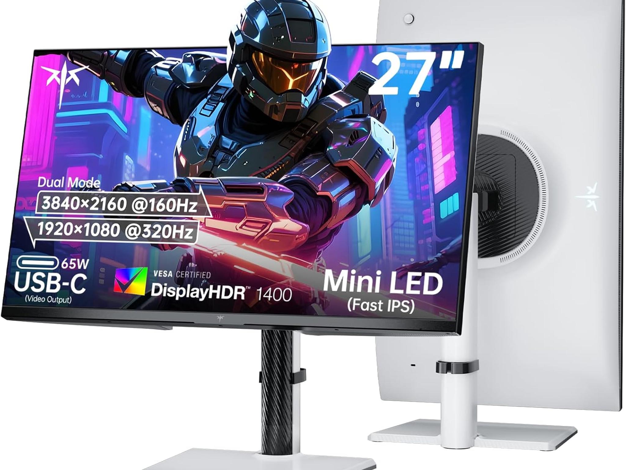 KTC 27" Dual Mode Mini LED Monitor - 4K at 160Hz & 1080P 320Hz Gaming Monitor
