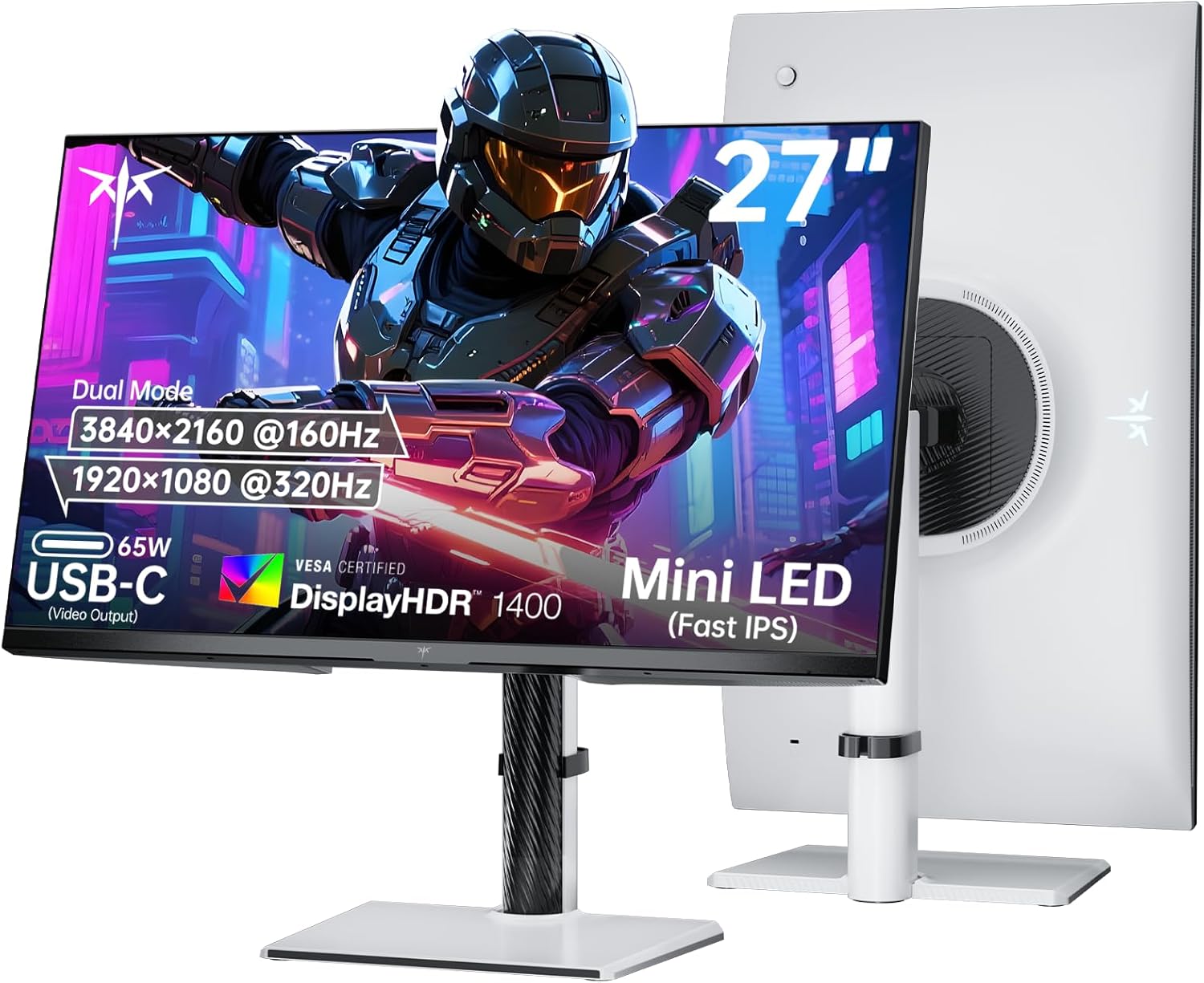 KTC 27" Dual Mode Mini LED Monitor - 4K at 160Hz & 1080P 320Hz Gaming Monitor
