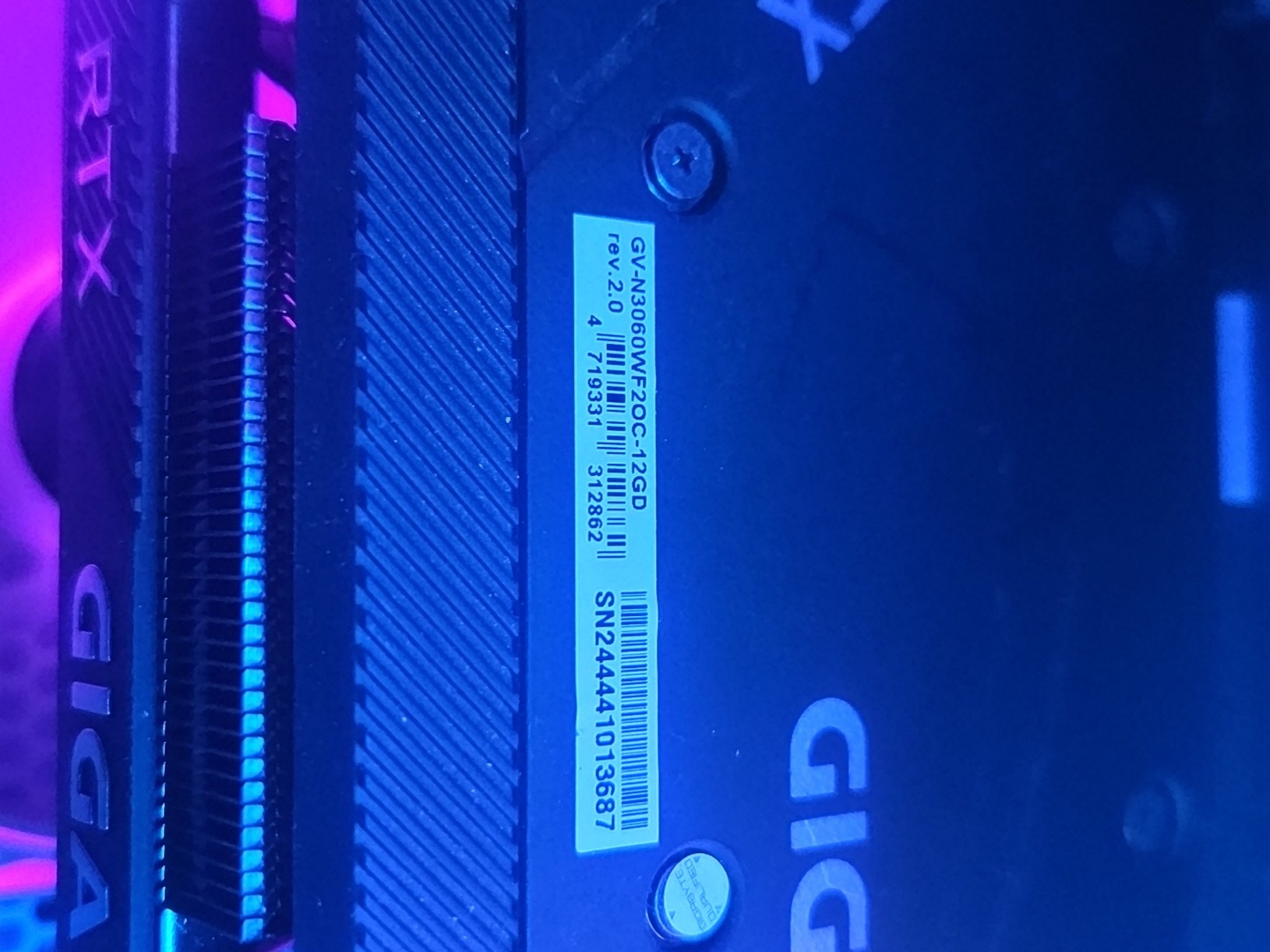 Gigabyte WINDFORCE OC Rev 2.0 GeForce RTX 3060 12GB