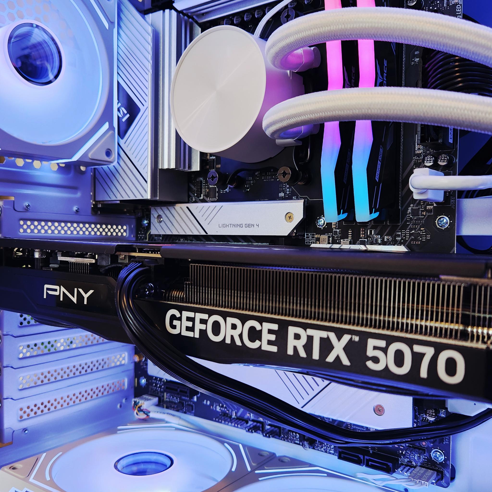 "White Stallion" Gaming PC | RTX 5070 OC | RYZEN 5 7500F | 32GB DDR5 | 1TB M.2 SSD | WINDOWS 11 PRO