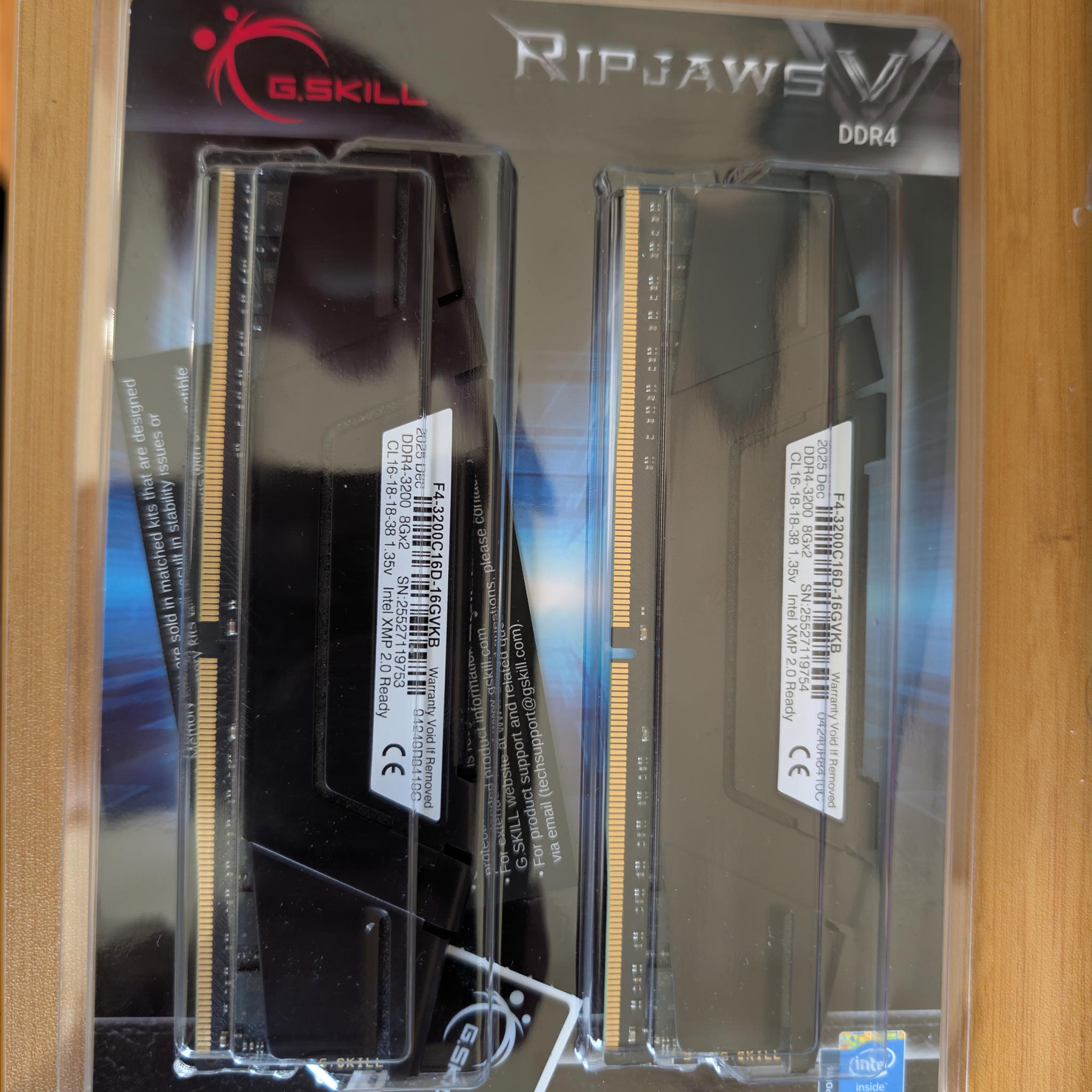 G.SKILL Ripjaws V 16GB (2x8GB) DDR4 3200 CL16 - Brand New Sealed