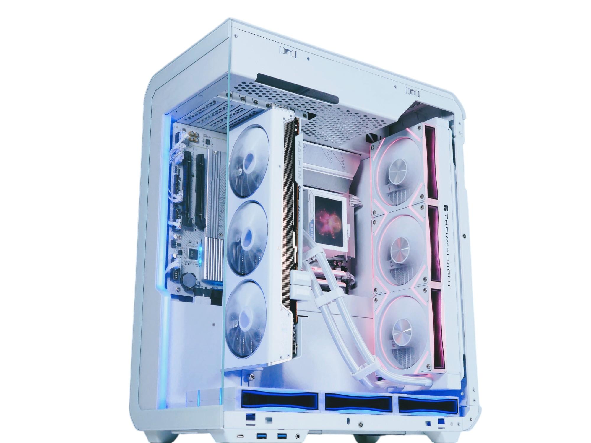 🤍🐻‍❄️Liquid Cooled Gaming PC❄️ AMD RX 7900 XT 20GB❄️AMD Ryzen 7 9800X3D❄️ 32GB DDR5 Ram❄️2TB NVME
