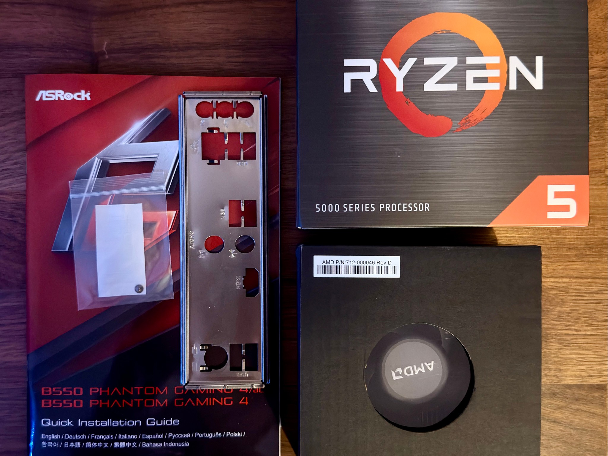 CPU + Mobo + RAM | AMD Ryzen 5 5500, ASRock B550 Phantom Gaming 4, 16GB DDR4, AMD Wraith Stealth