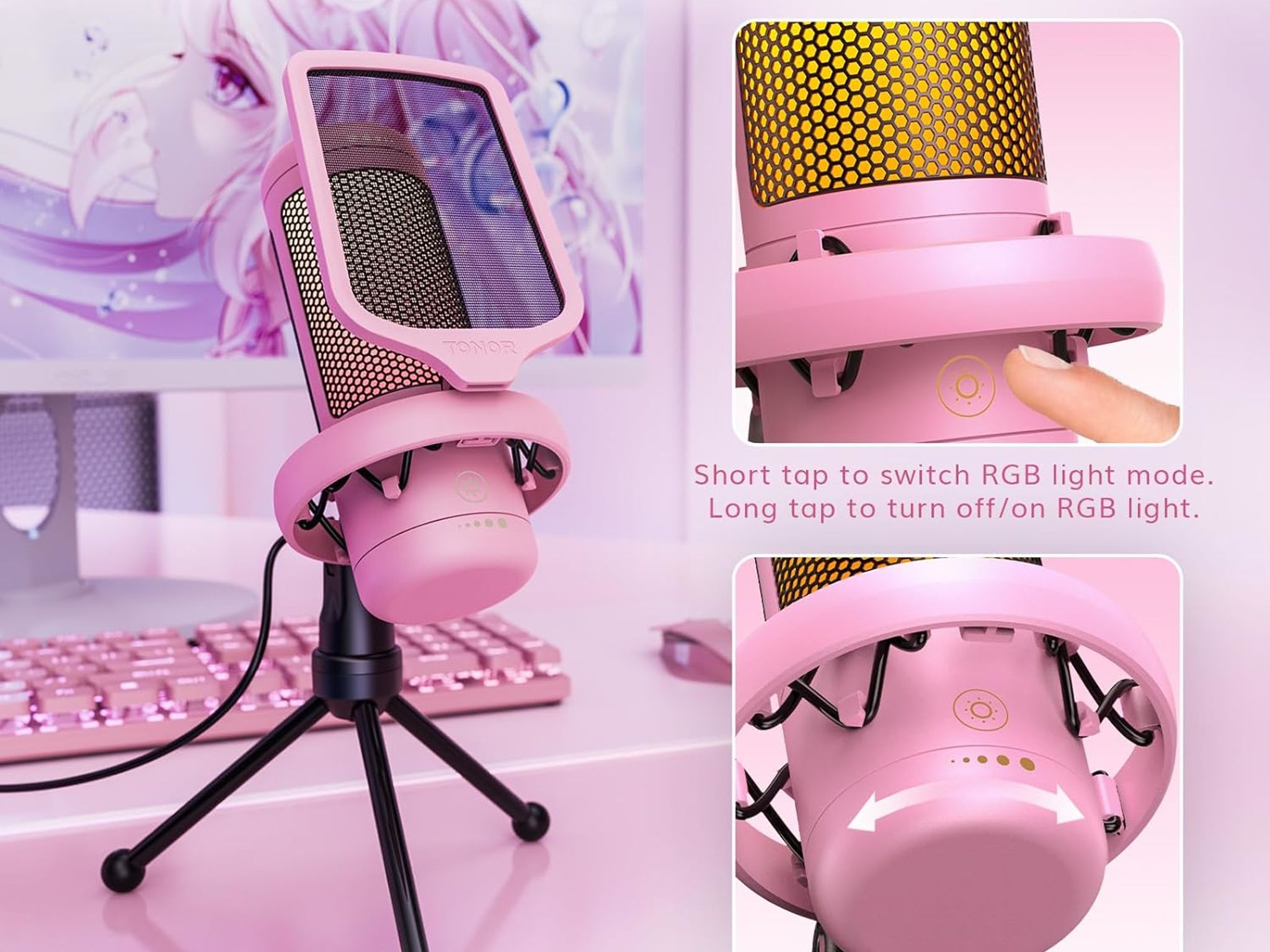 Pink USB Condenser Microphone