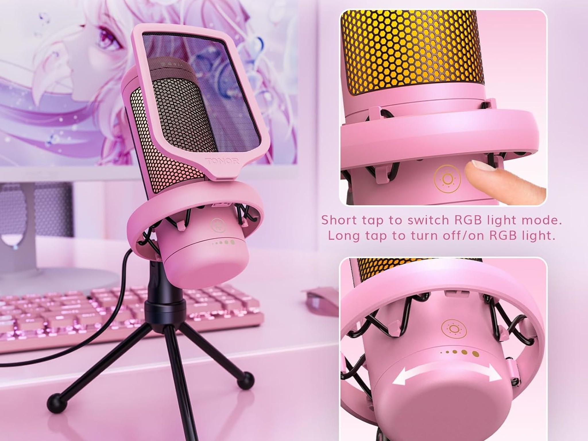 Pink USB Condenser Microphone