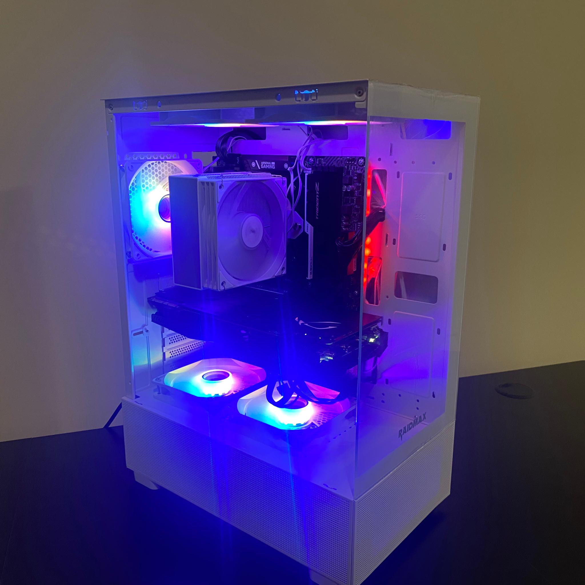 White RGB Gaming PC | Ryzen 5 3600 | GTX 1080 8GB | 16GB DDR4 | 500GB M.2 SSD