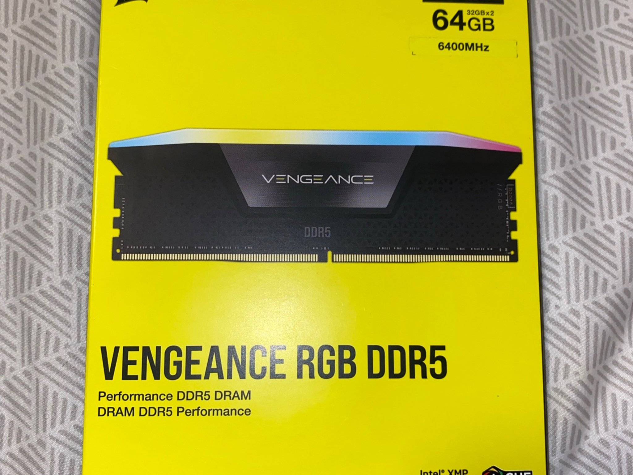 Corsair Vengeance RGB DDR5 64GB (2x32) 6400MHz CL32 Memory RAM (Sealed)