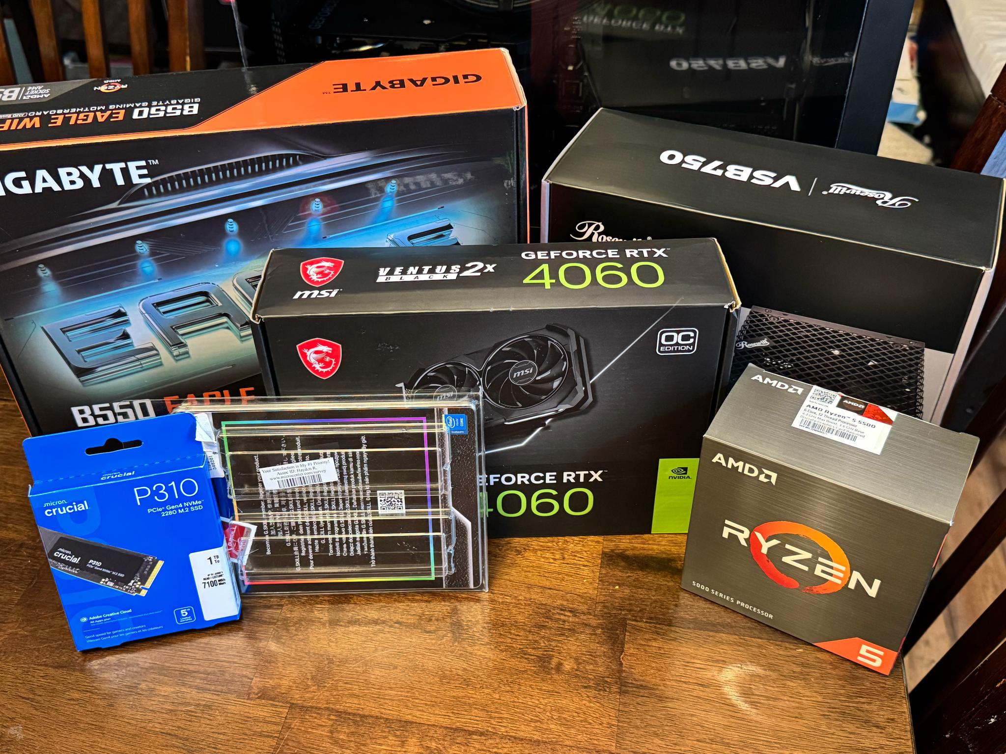 'ALL NEW PARTS' PC with AMD RYZEN 5 5500 & RTX 4060 8GB