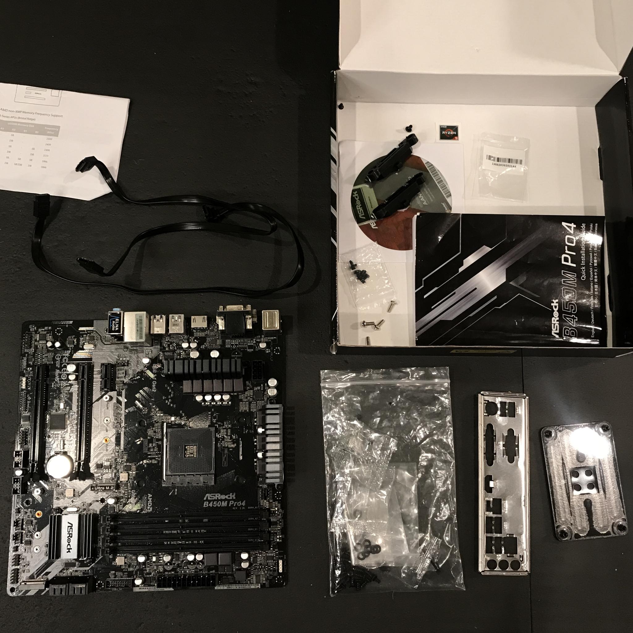 Used ASRock B450M Pro4 Motherboard M-ATX AMD B450 AM4 DDR4