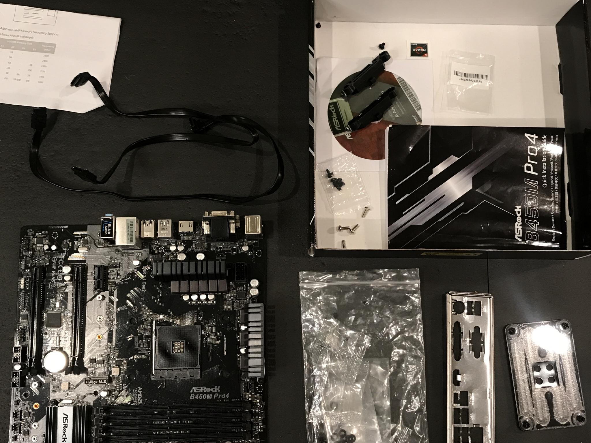 Used ASRock B450M Pro4 Motherboard M-ATX AMD B450 AM4 DDR4