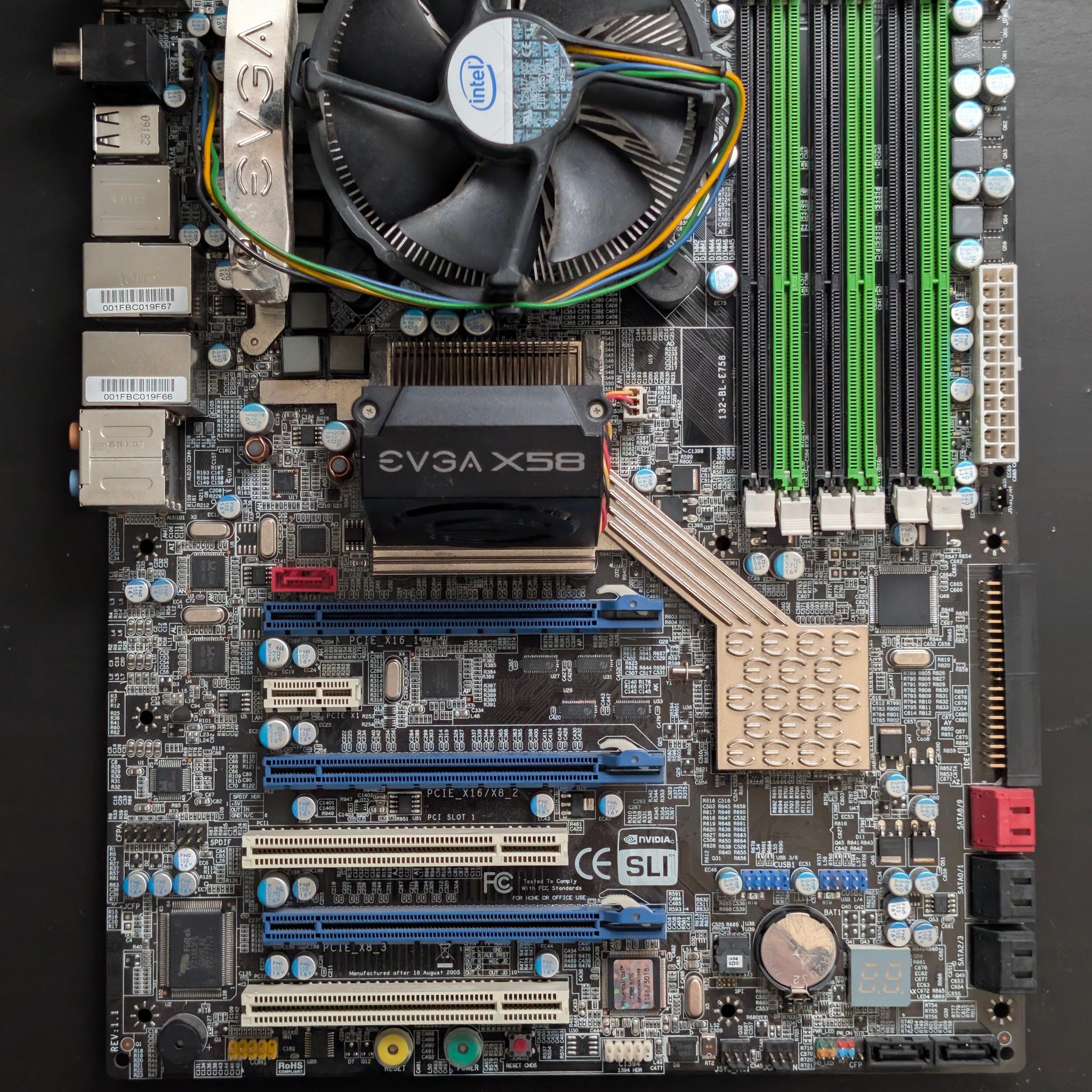 Evga X58 SLI with i7-920 LGA 1366 Intel (132-BL-E758-A1) Motherboard No POST