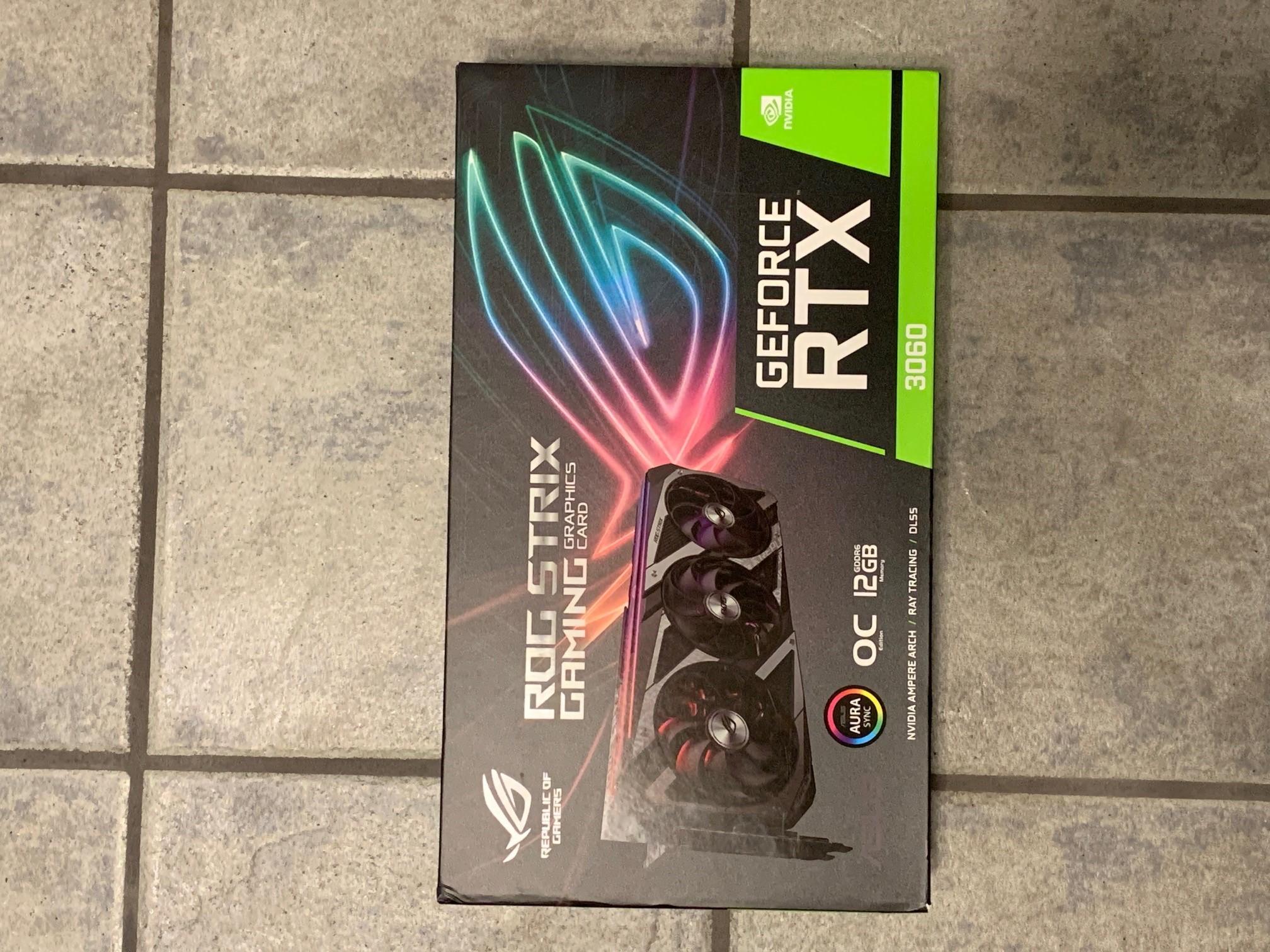 ASUS ROG Strix GeForce RTX 3060 OC Edition 12GB GDDR6 LHR, Used, with original box
