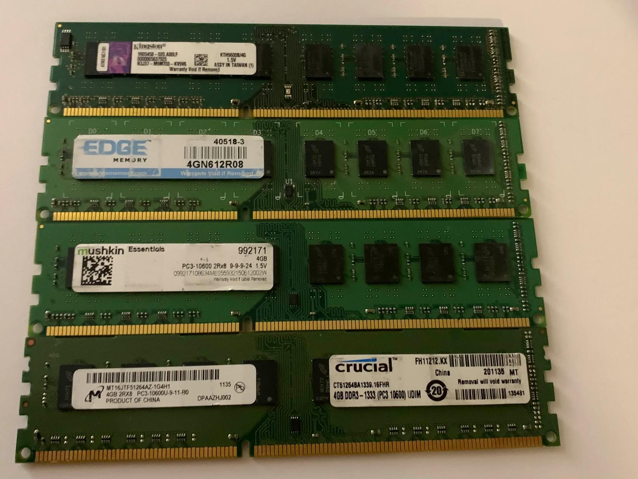 16GB Misc. DDR3 RAM