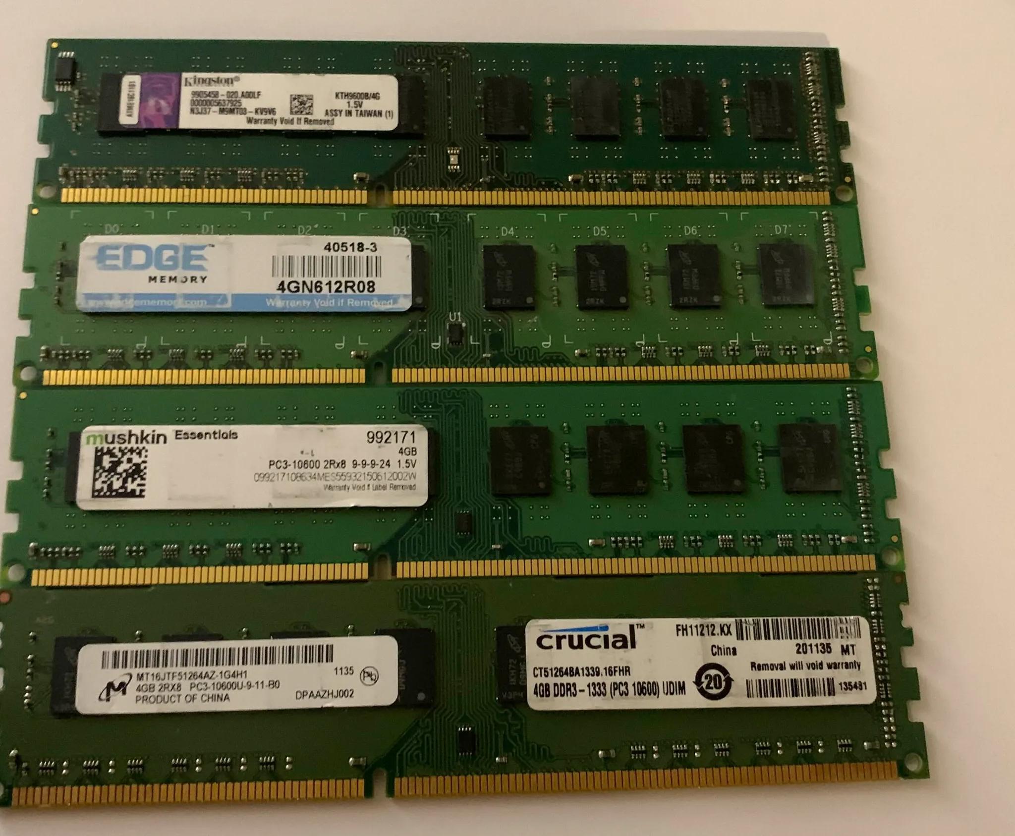 16GB Misc. DDR3 RAM