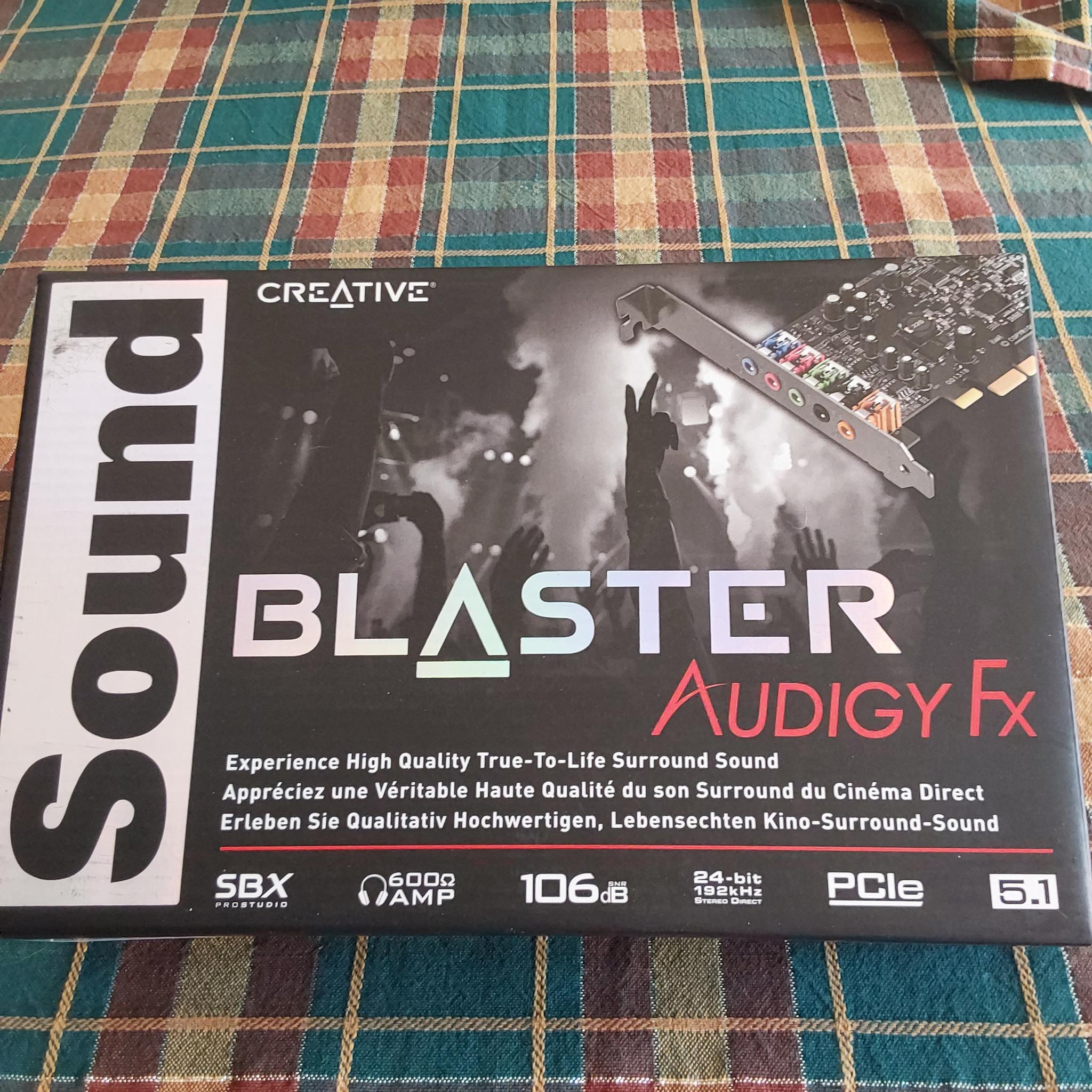 NEW Creative Sound Blaster Audigy FX 5.1 PCIe Sound Card with 600-ohm Headphone Amp