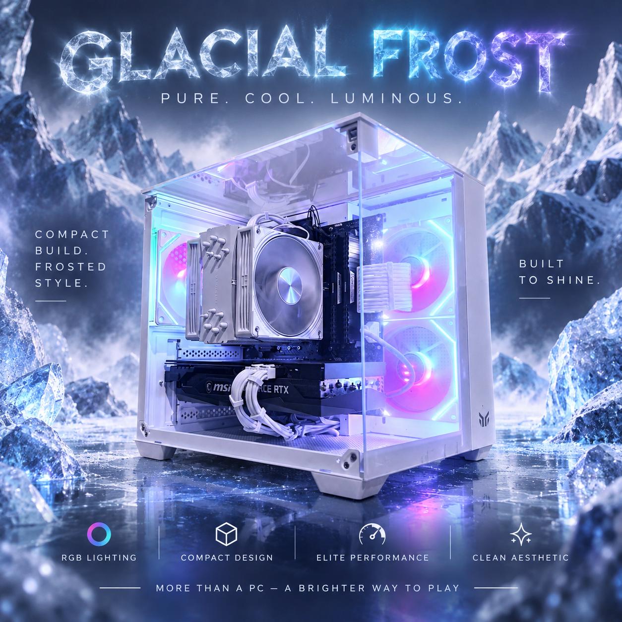 🌈"Glacial Frost"❄️ | 1440p Gaming | RTX 3060 Ti | iRyzen 7 3800X | 32GB Ram | 1TB SSD | Free Ship