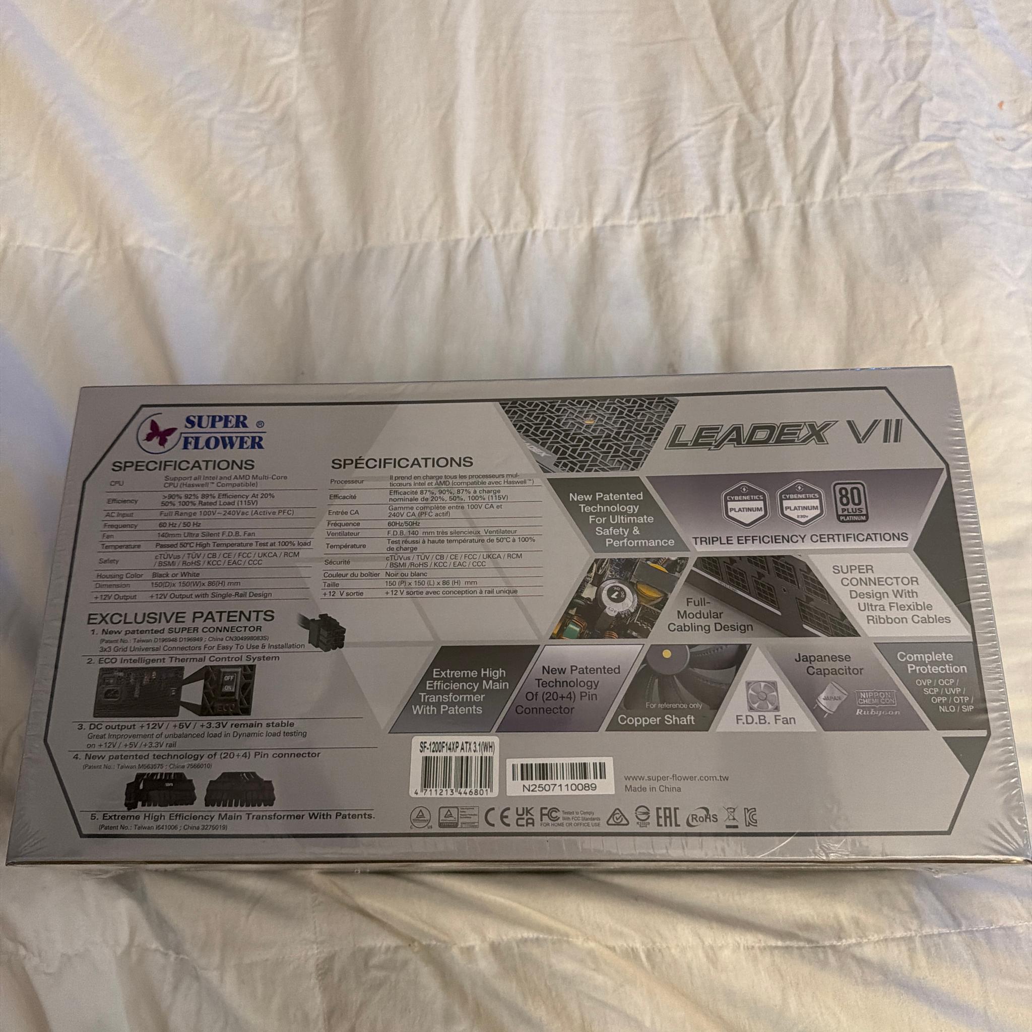 FLAGSHIP Super Flower Leadex VII Pro 1200W Platinum White | ATX 3.1 PCI-e 5.1 | RTX 5090+ READY