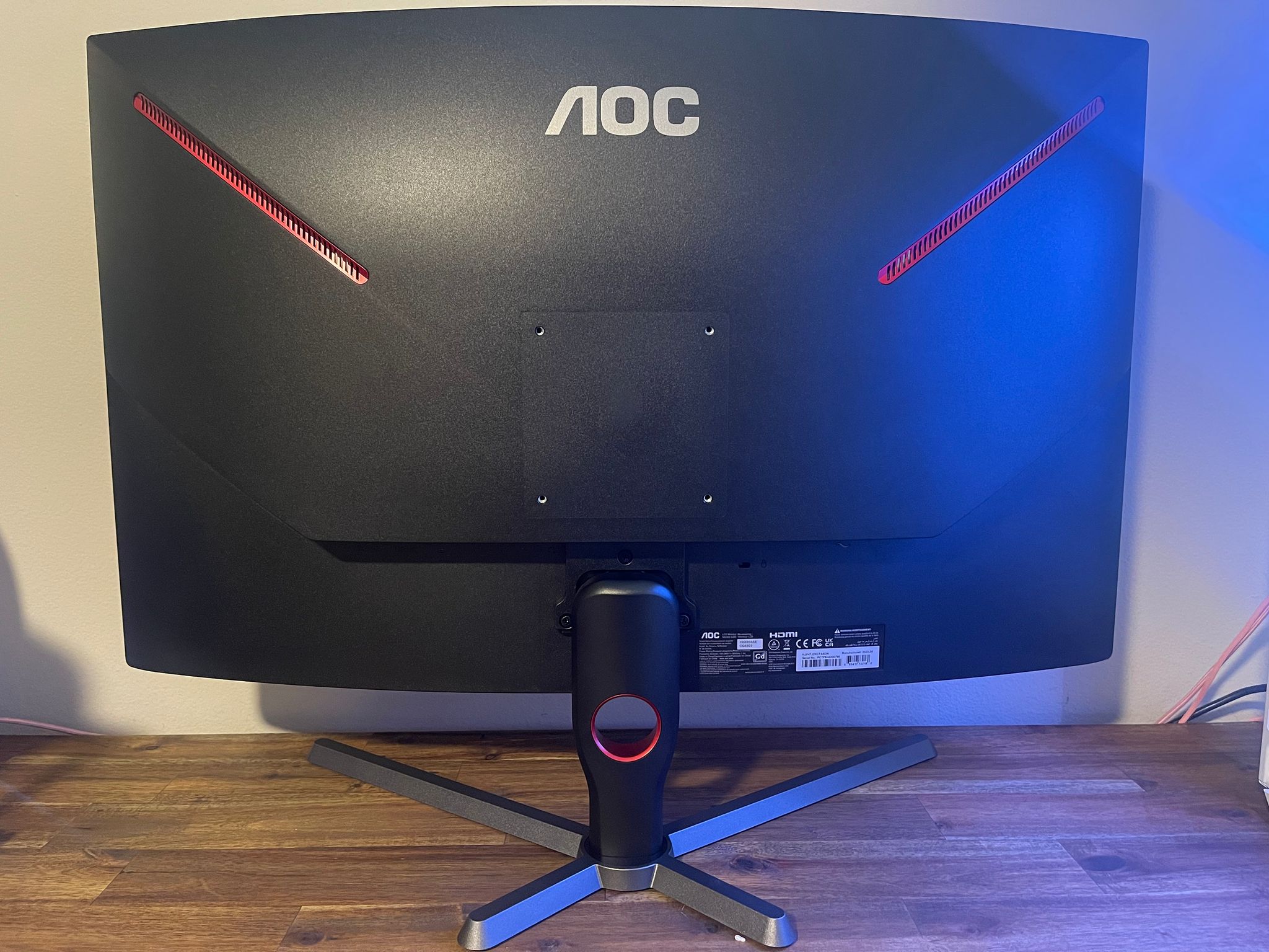 AOC - CQ32G3SE 32" 2K 165 Hz Curved FreeSync Premium Monitor - Black/Red