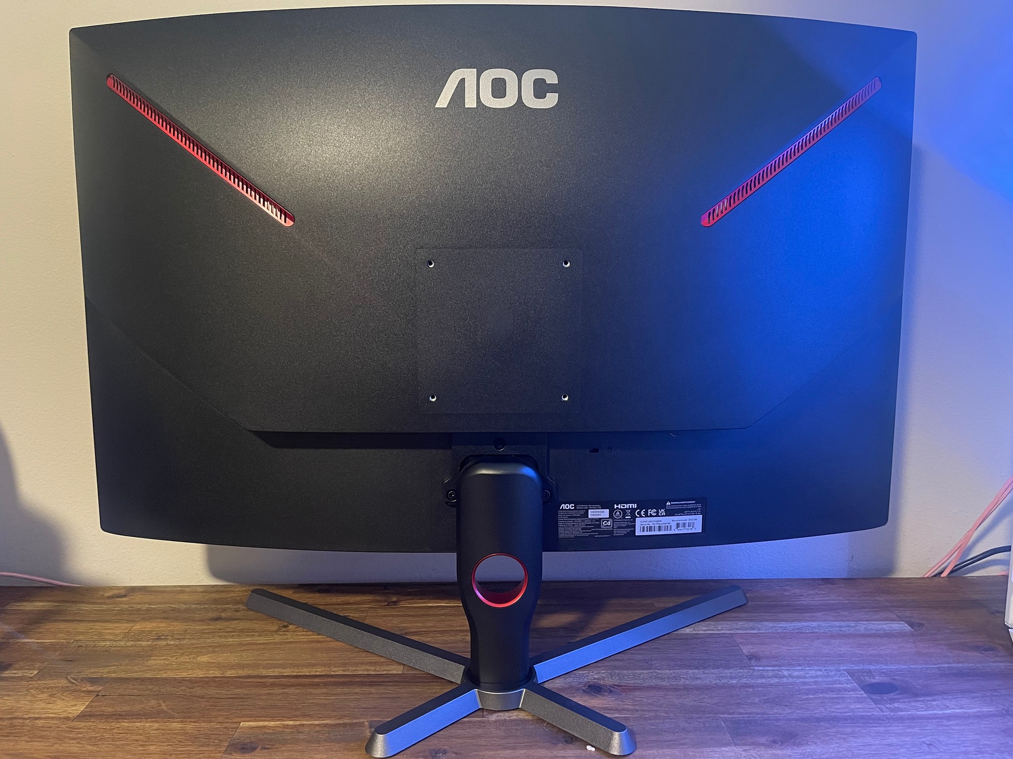 AOC - CQ32G3SE 32" 2K 165 Hz Curved FreeSync Premium Monitor - Black/Red