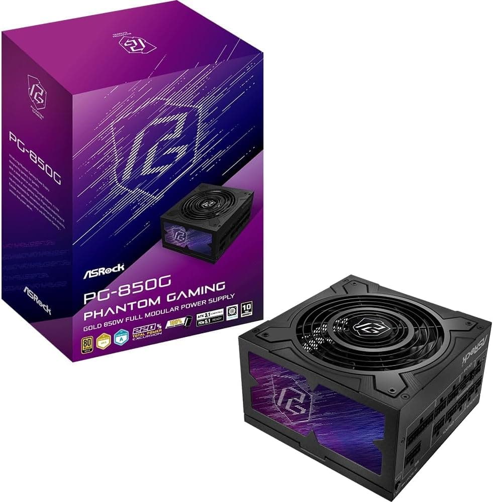 BNIB ASRock PG 850W 80+/Cybernetics Gold Fully Modular ATX 3.1/PCIe 5.1 Ready PSU
