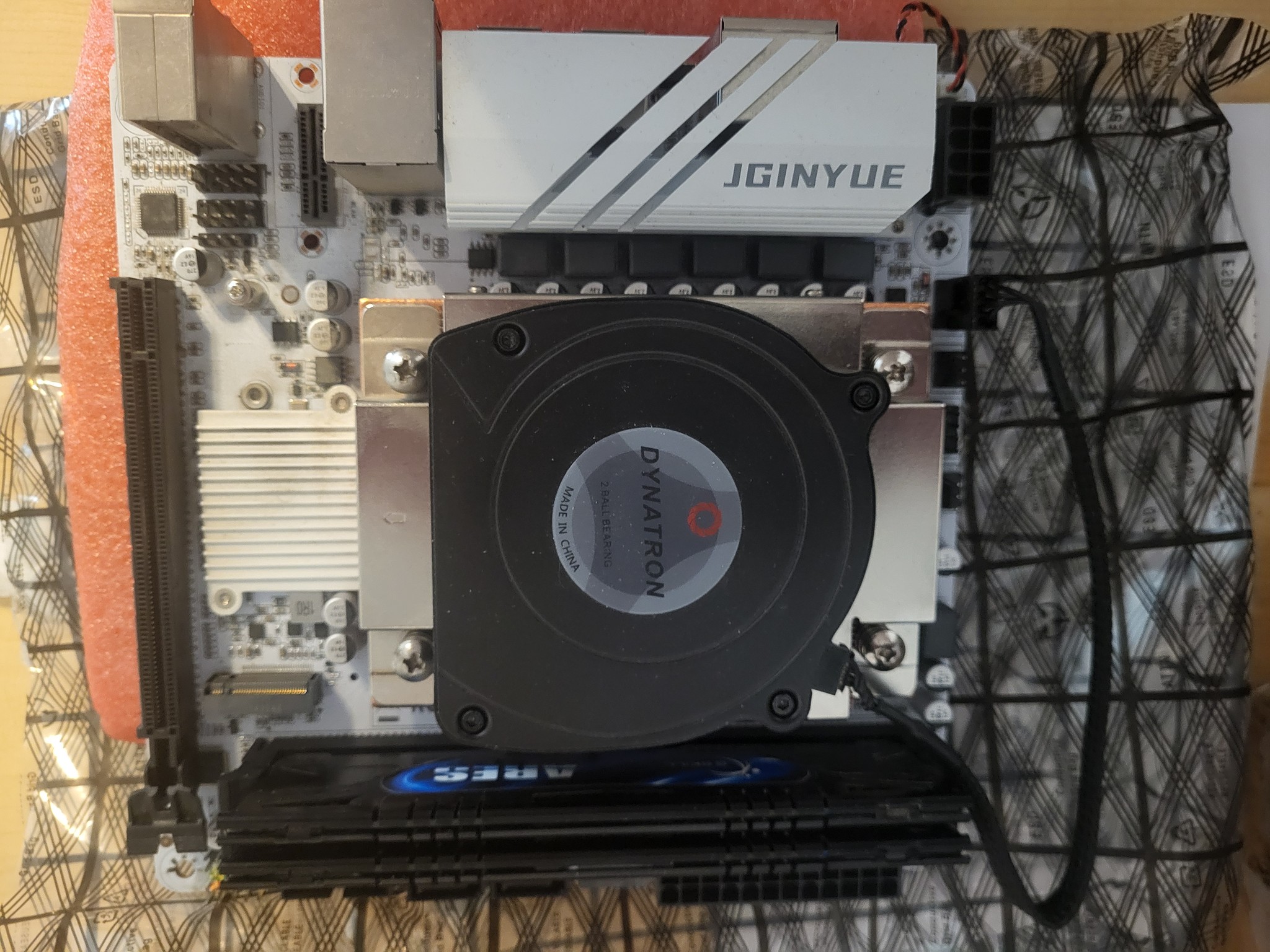 Gaming/Mining JGINYUE B350i + Mini-ITX AMD/AM4 Motherboard, Ryzen 7 3700X, & 2 3600 CL 16-16-36 RAM