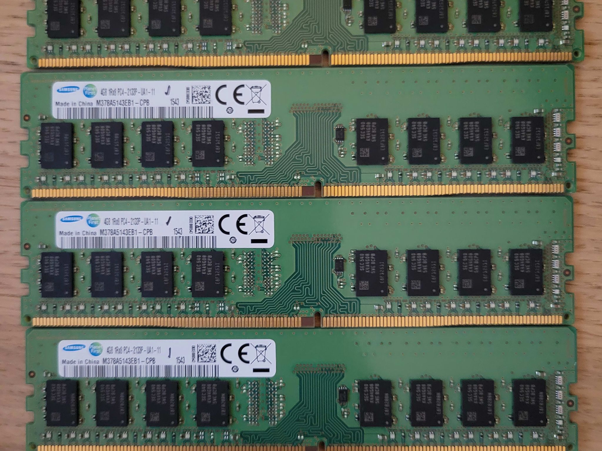 16gb DDR4 4x4gb 2133mhz Samsung E-die