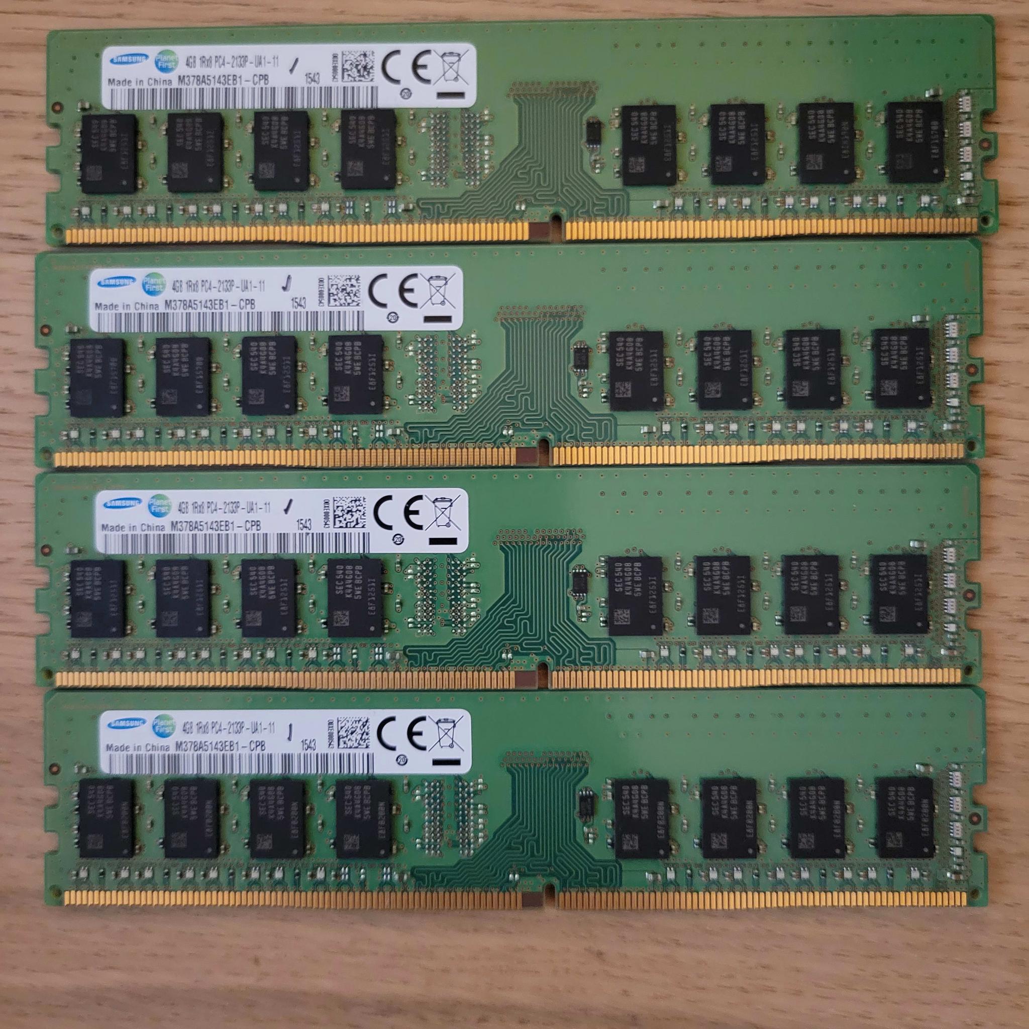 16gb DDR4 4x4gb 2133mhz Samsung E-die