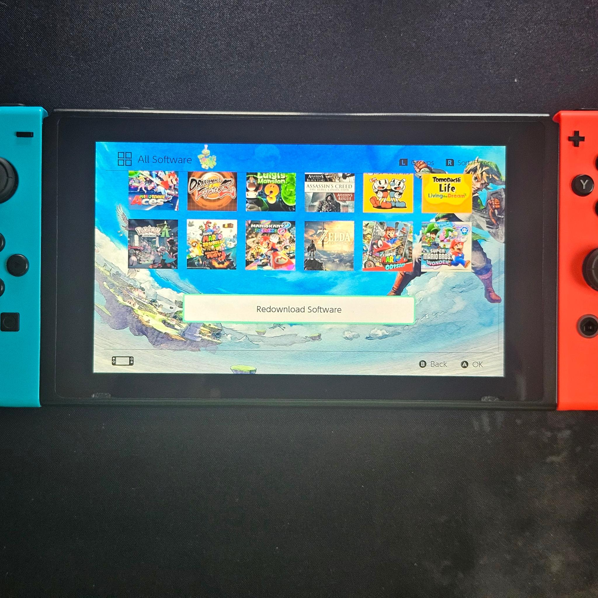 Modded Switch with 128GB SD Card and Charger